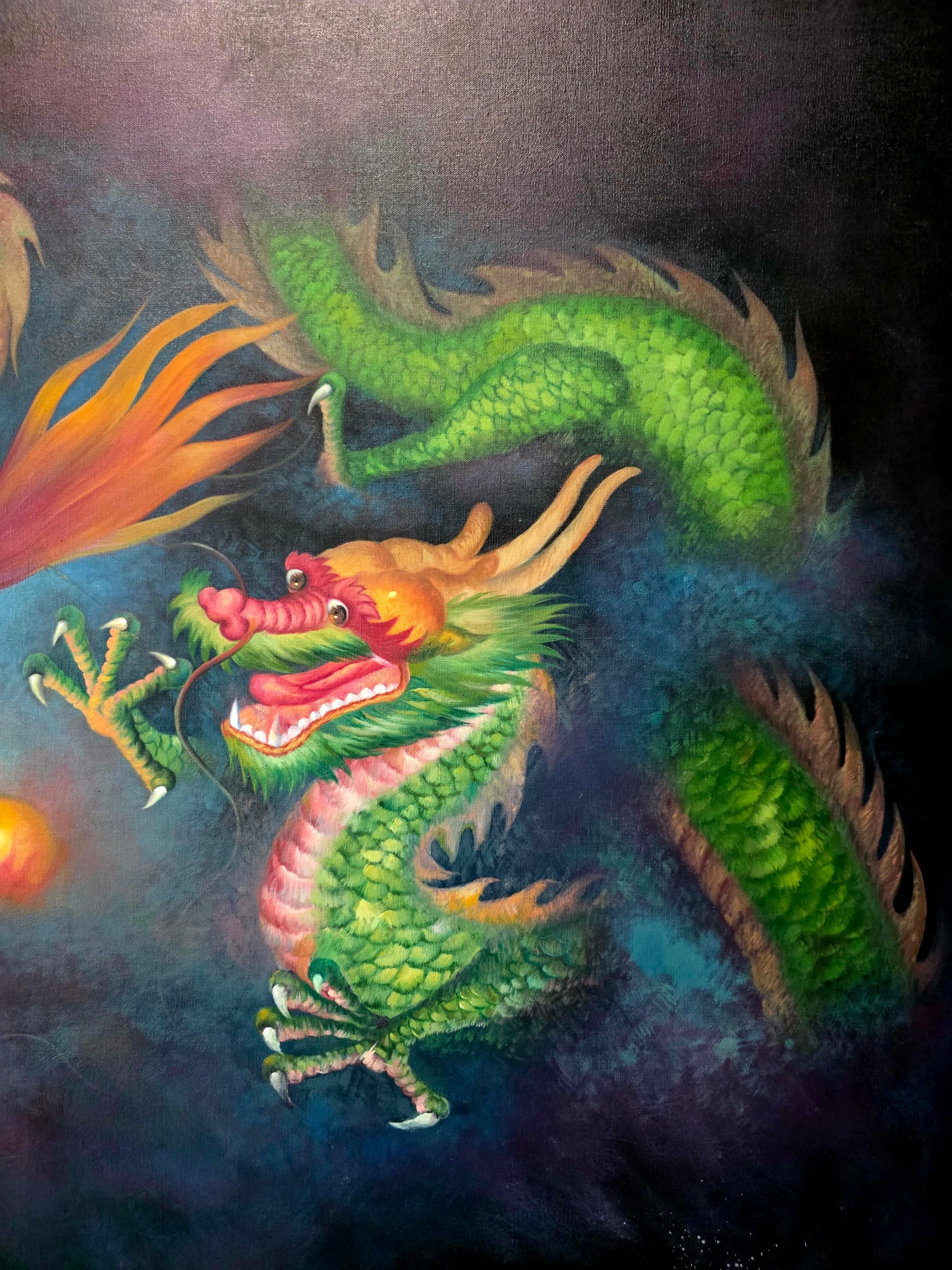 Cuadro de Dragones en Oleo – Fuerza Mística y Elegancia Atemporal 🐉🔥🐉