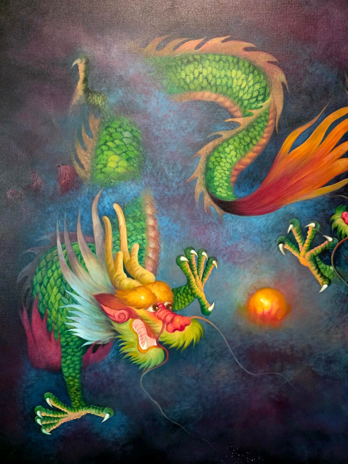 Cuadro de Dragones en Oleo – Fuerza Mística y Elegancia Atemporal 🐉🔥🐉