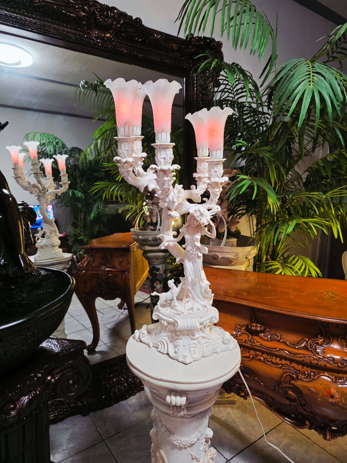 Par de Lamparas con Dos Pedestales – Elegancia Ceremonial Atemporal 🔮🌟