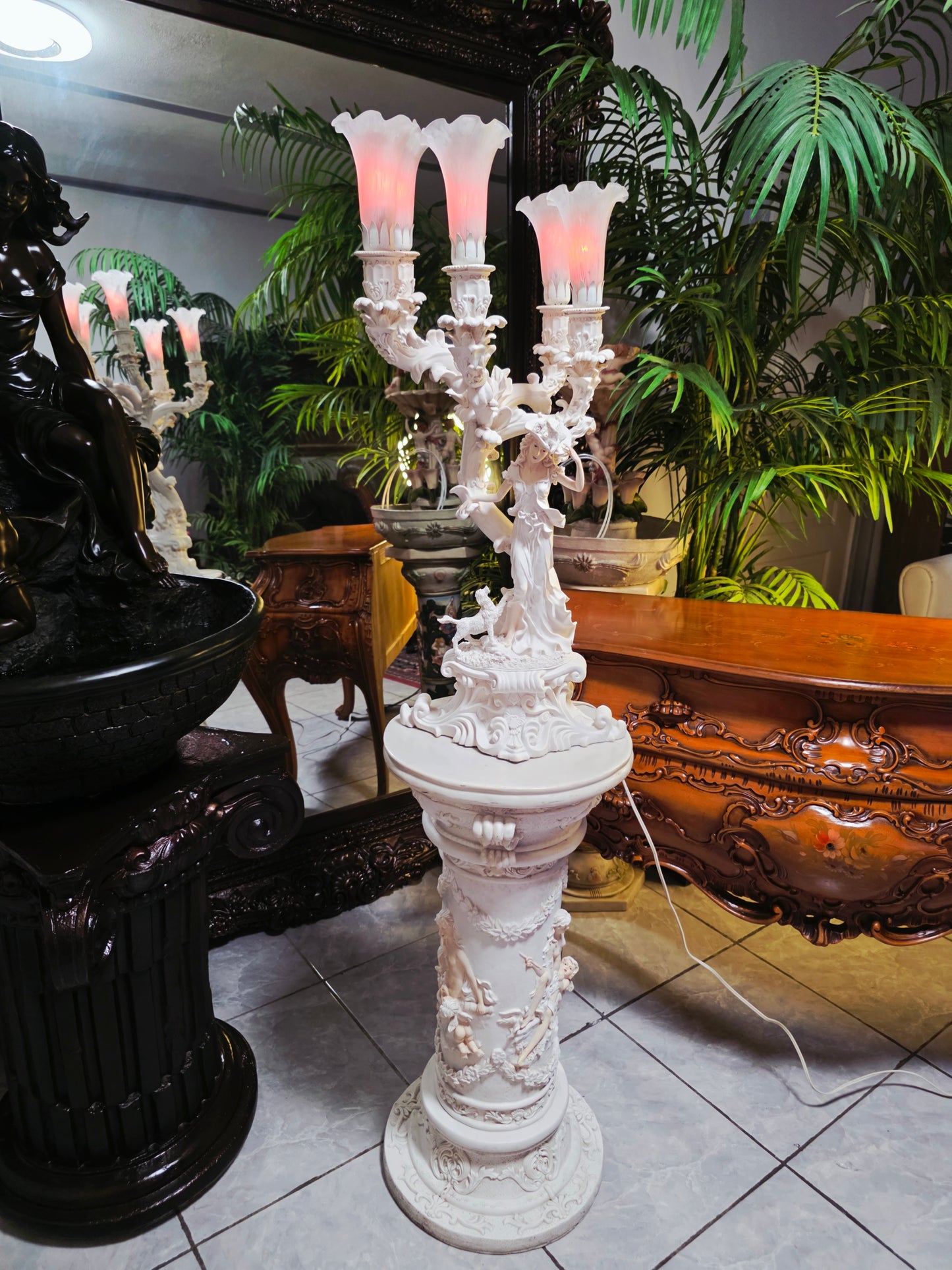 Par de Lamparas con Dos Pedestales – Elegancia Ceremonial Atemporal 🔮🌟