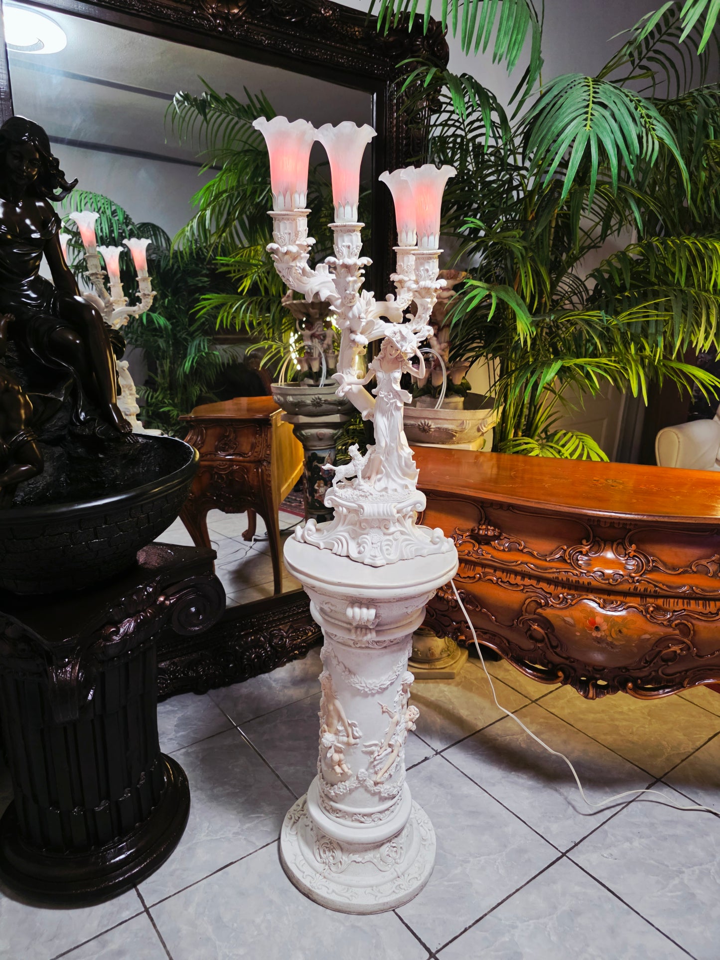 Par de Lamparas con Dos Pedestales – Elegancia Ceremonial Atemporal 🔮🌟
