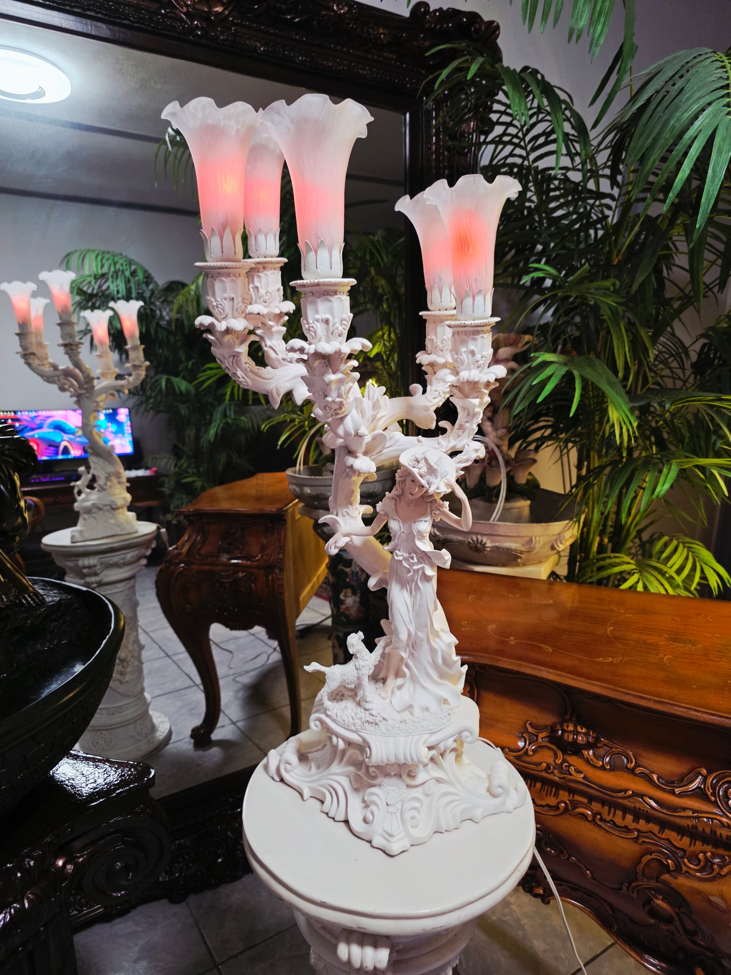 Par de Lamparas con Dos Pedestales – Elegancia Ceremonial Atemporal 🔮🌟