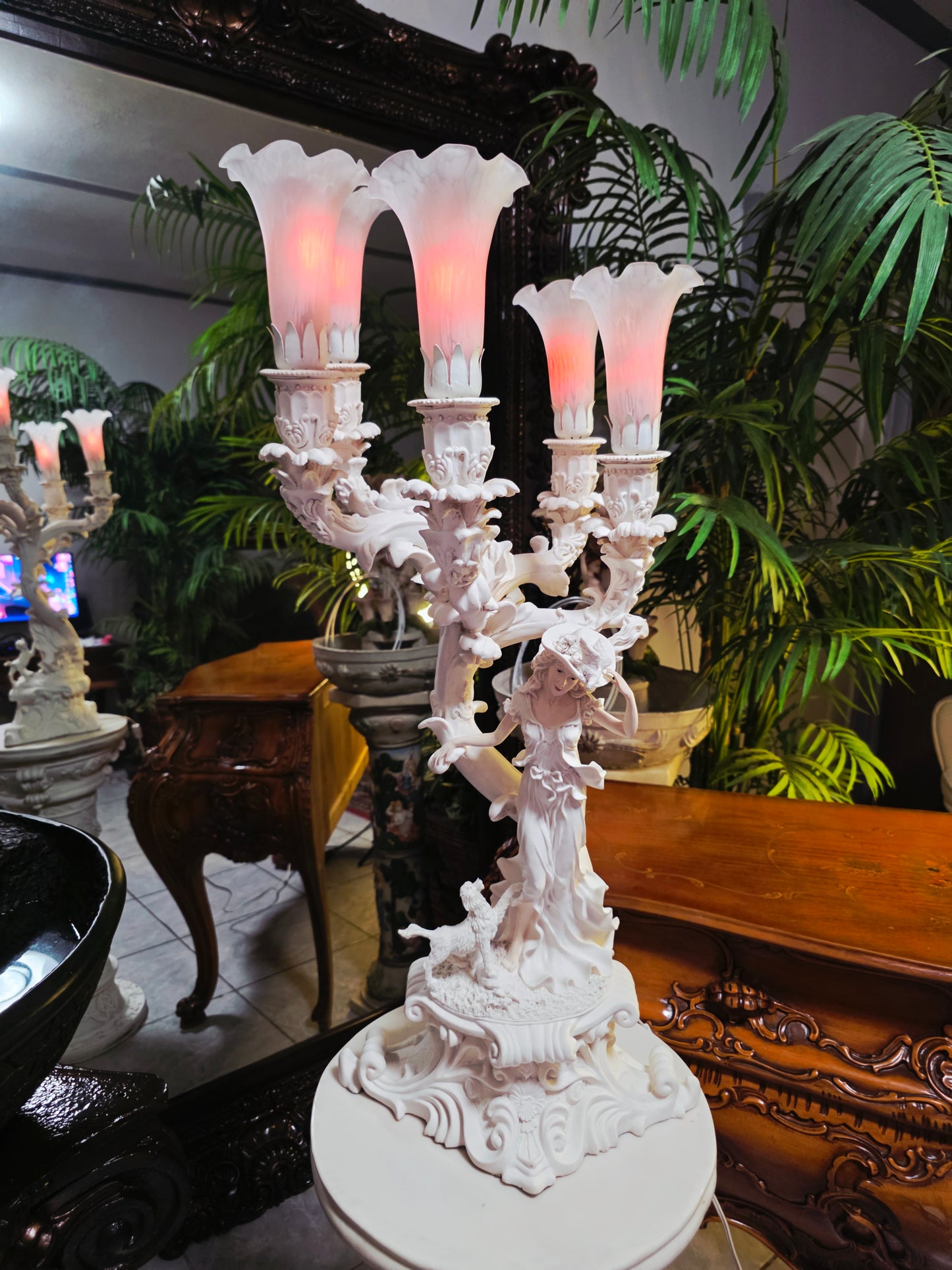 Par de Lamparas con Dos Pedestales – Elegancia Ceremonial Atemporal 🔮🌟