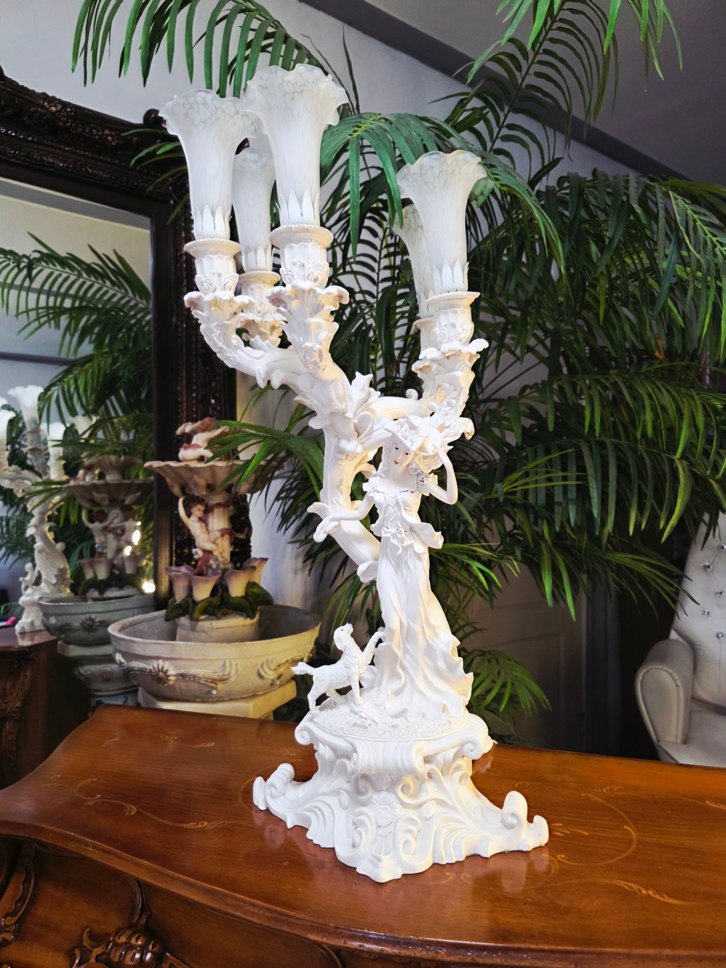 Par de Lamparas con Dos Pedestales – Elegancia Ceremonial Atemporal 🔮🌟