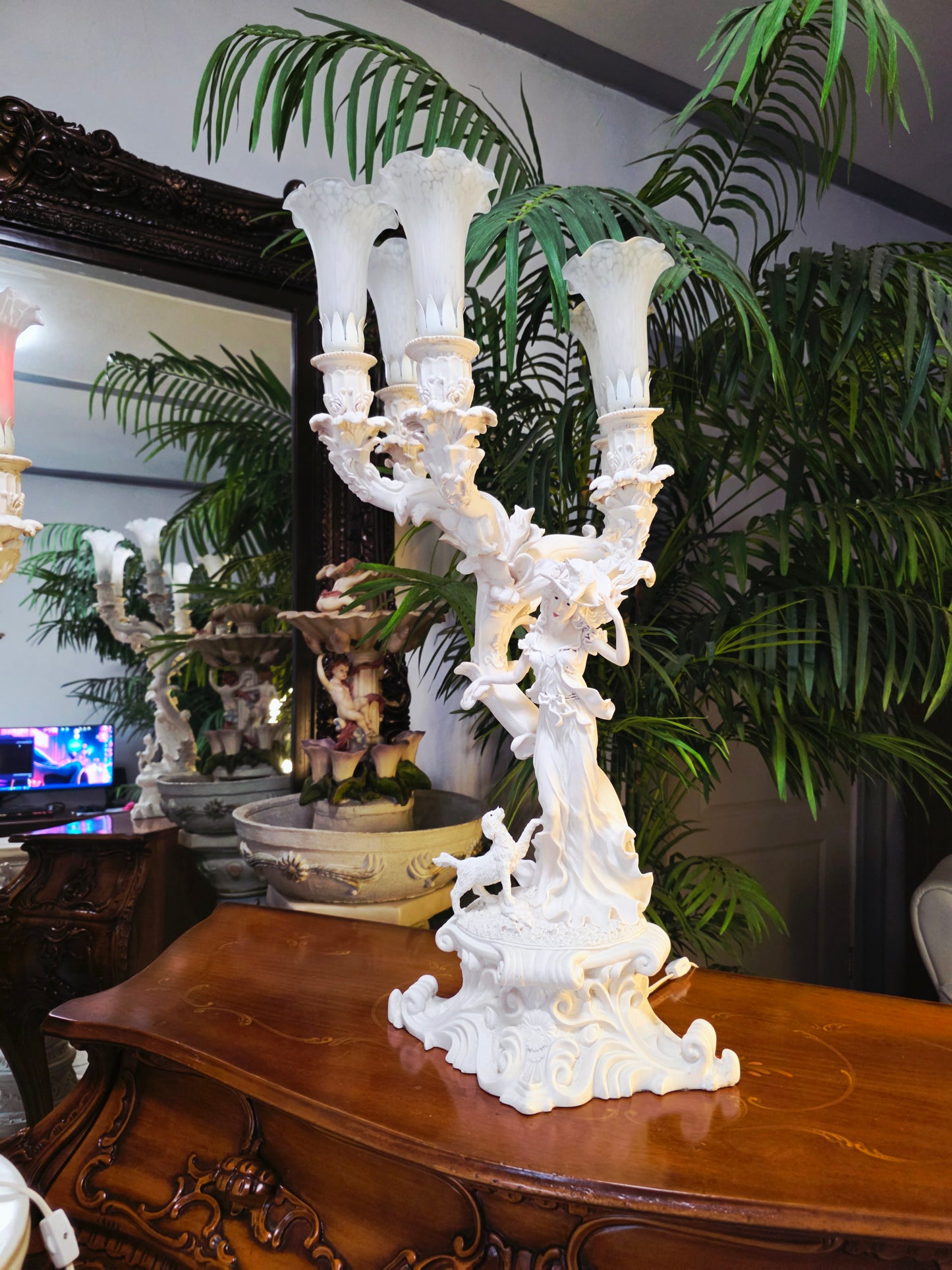 Par de Lamparas con Dos Pedestales – Elegancia Ceremonial Atemporal 🔮🌟