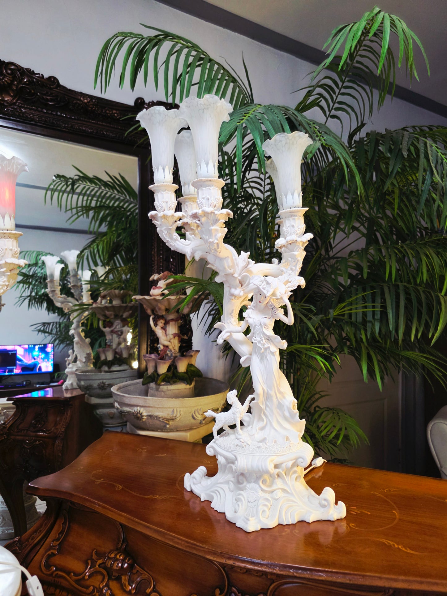 Par de Lamparas con Dos Pedestales – Elegancia Ceremonial Atemporal 🔮🌟