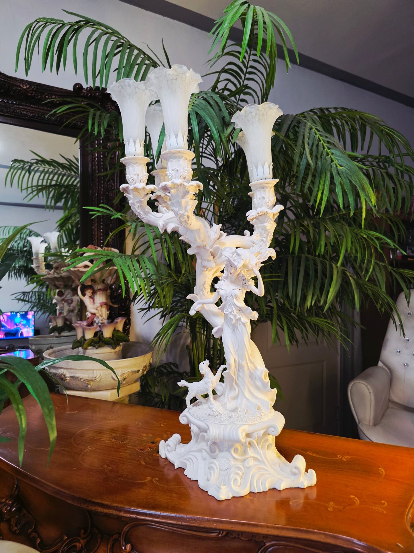 Par de Lamparas con Dos Pedestales – Elegancia Ceremonial Atemporal 🔮🌟