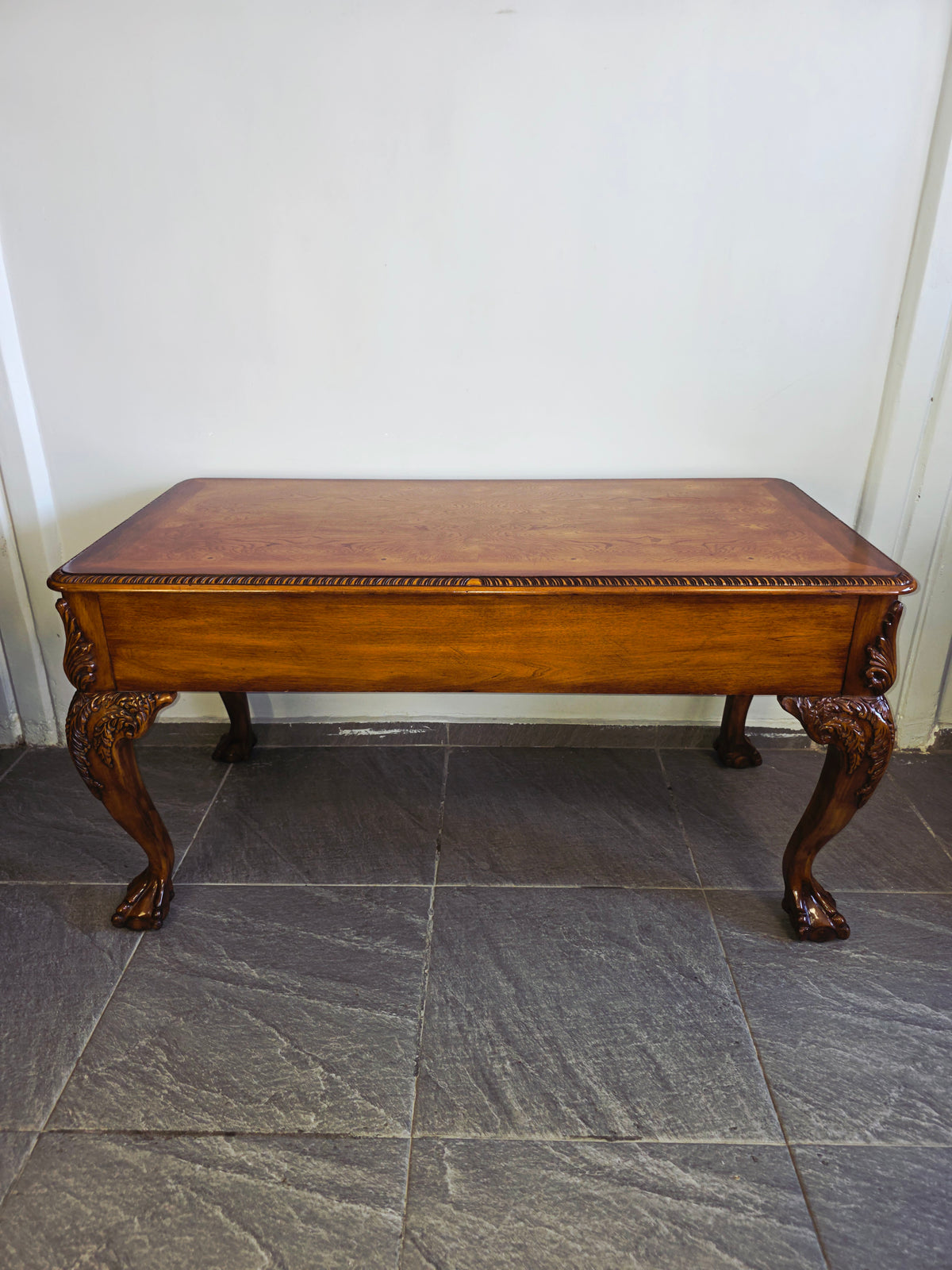 Chippendale Style Walnut Desk with Glass Top 🪶⚜️🕊️