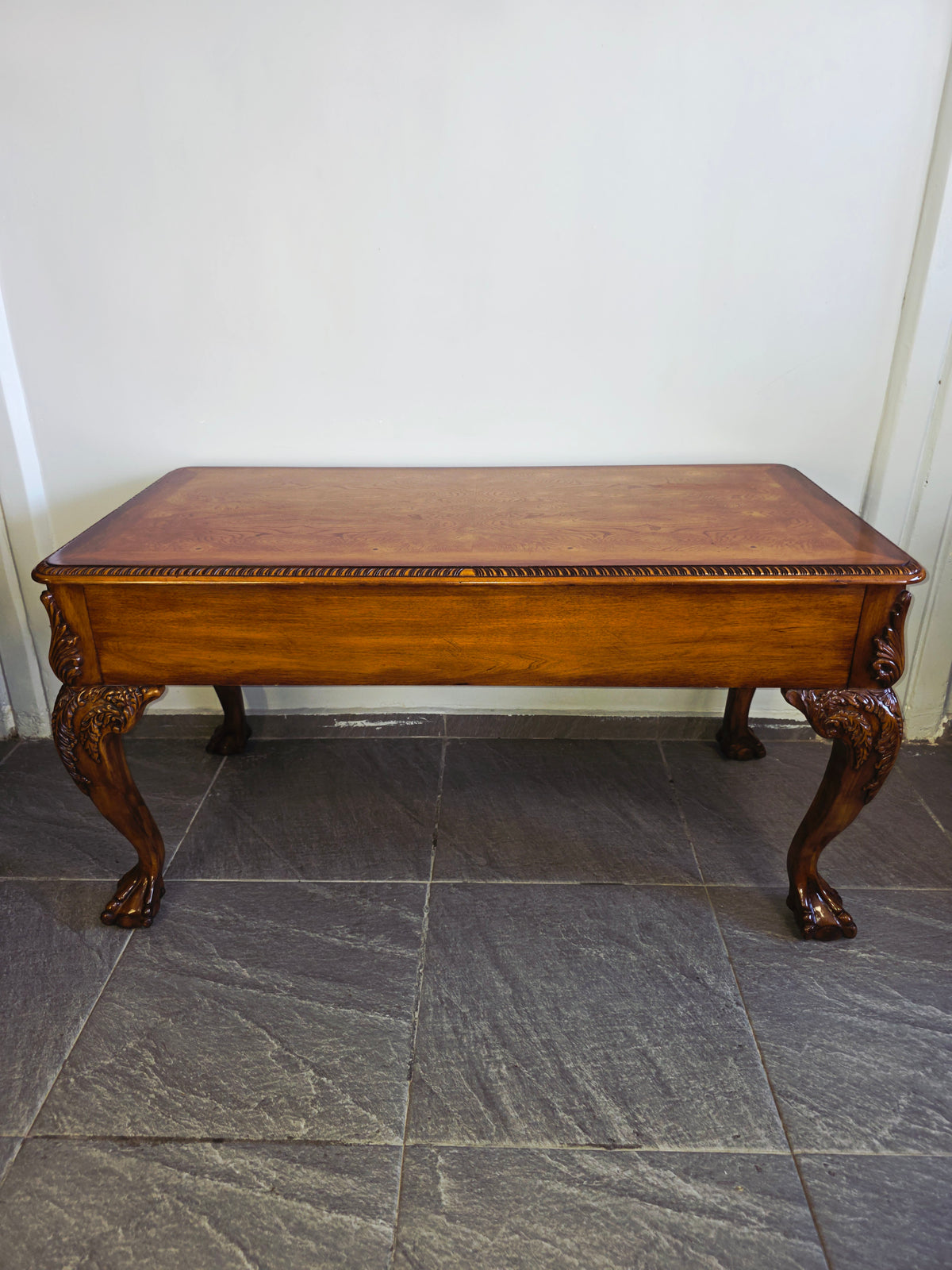 Chippendale Style Walnut Desk with Glass Top 🪶⚜️🕊️