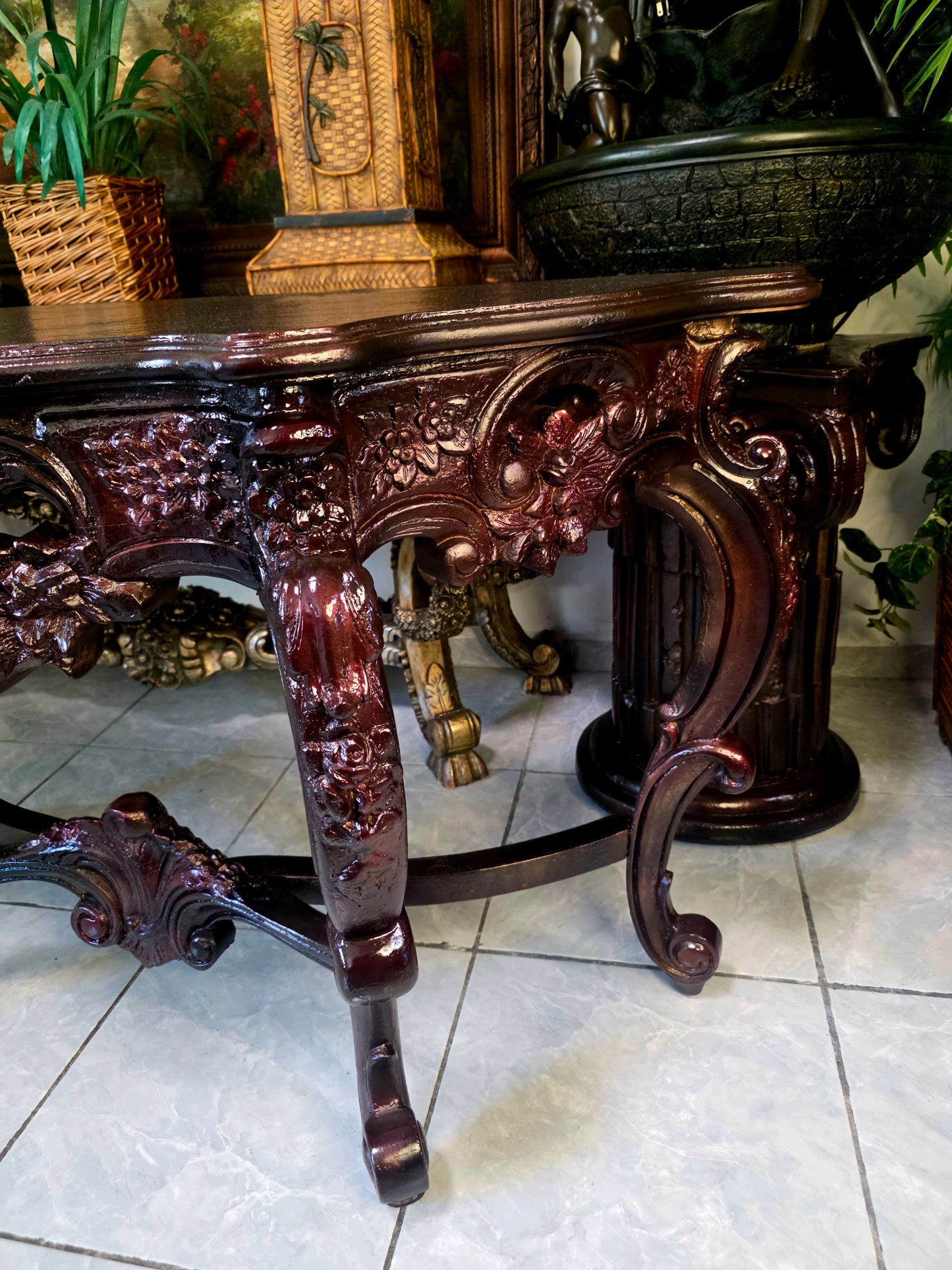 Consola Isabelina – Elegancia Histórica en Madera 🌿🏛️🌿