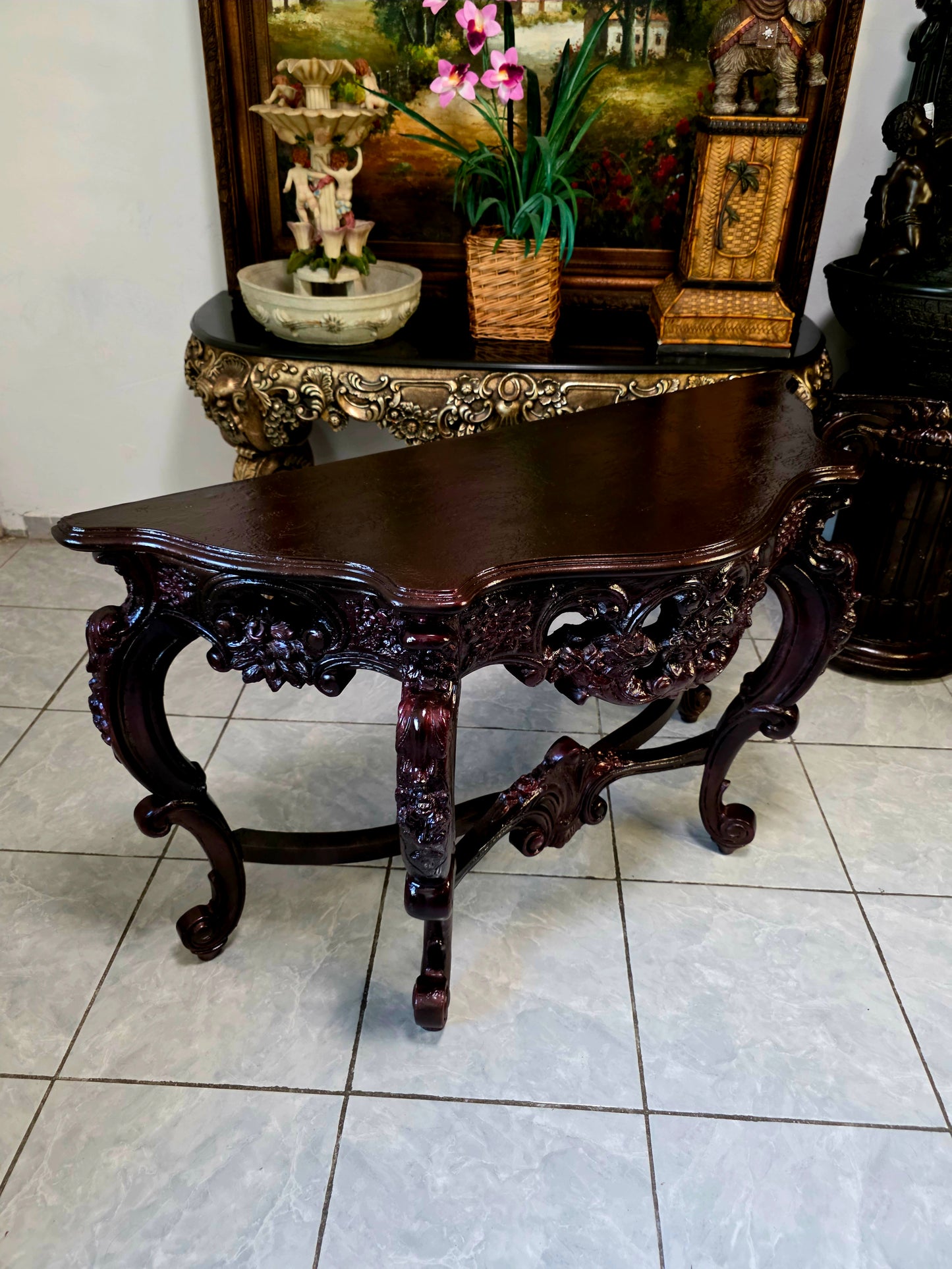 Consola Isabelina – Elegancia Histórica en Madera 🌿🏛️🌿