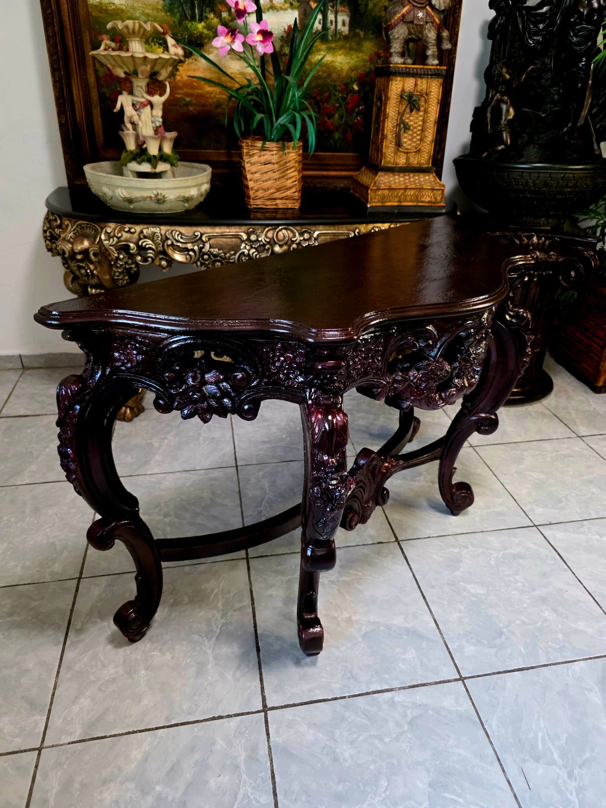 Consola Isabelina – Elegancia Histórica en Madera 🌿🏛️🌿