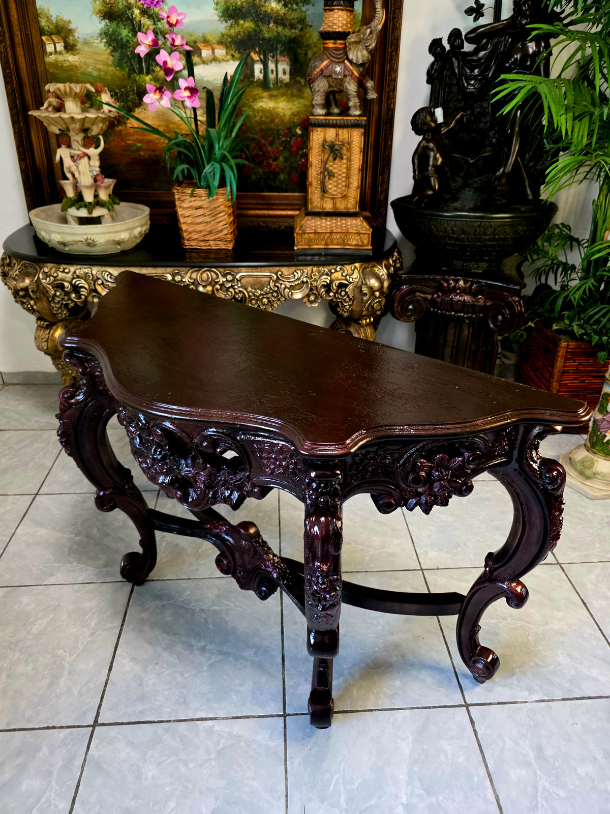 Consola Isabelina – Elegancia Histórica en Madera 🌿🏛️🌿