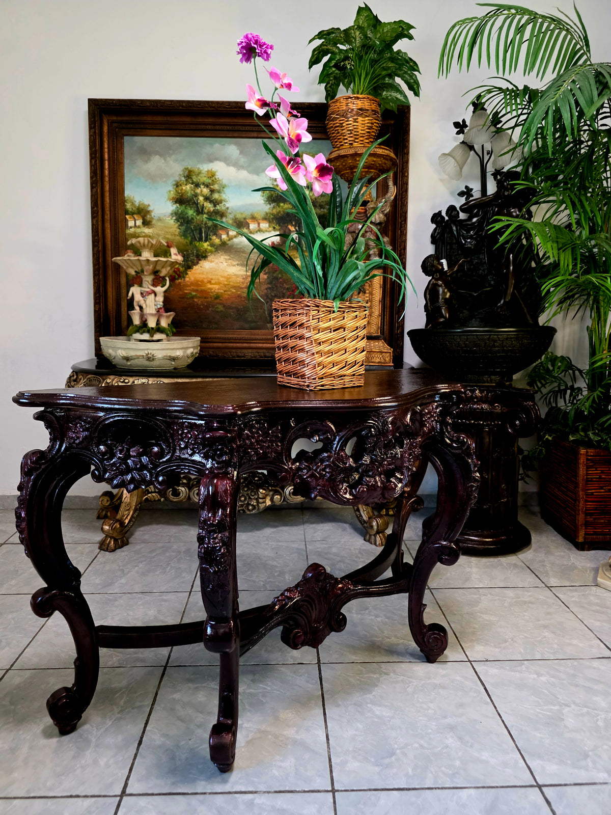 Consola Isabelina – Elegancia Histórica en Madera 🌿🏛️🌿