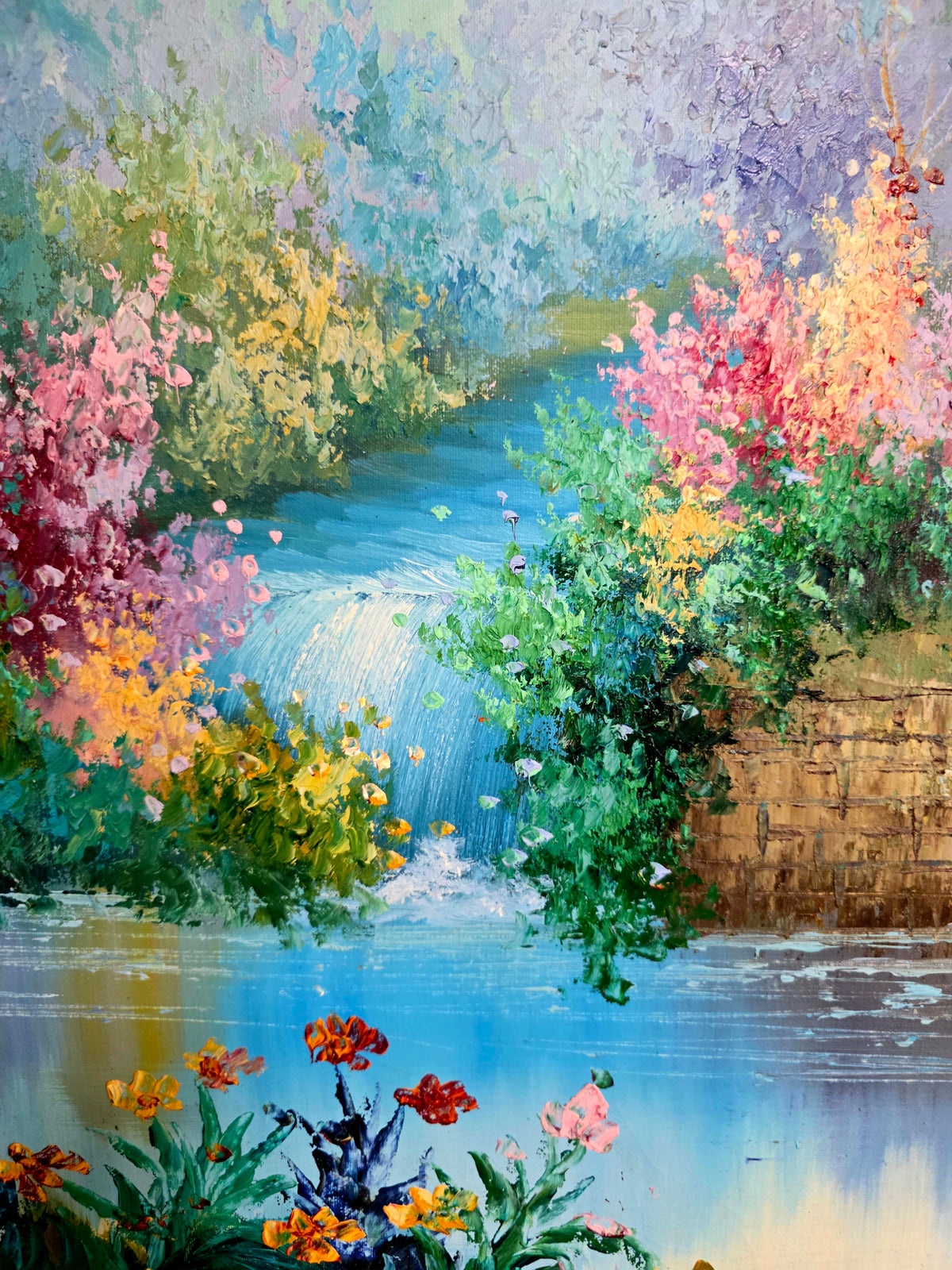 Cuadro de Paisaje con Casa Señorial – Pintura Original Firmada🌸🏛️🌸
