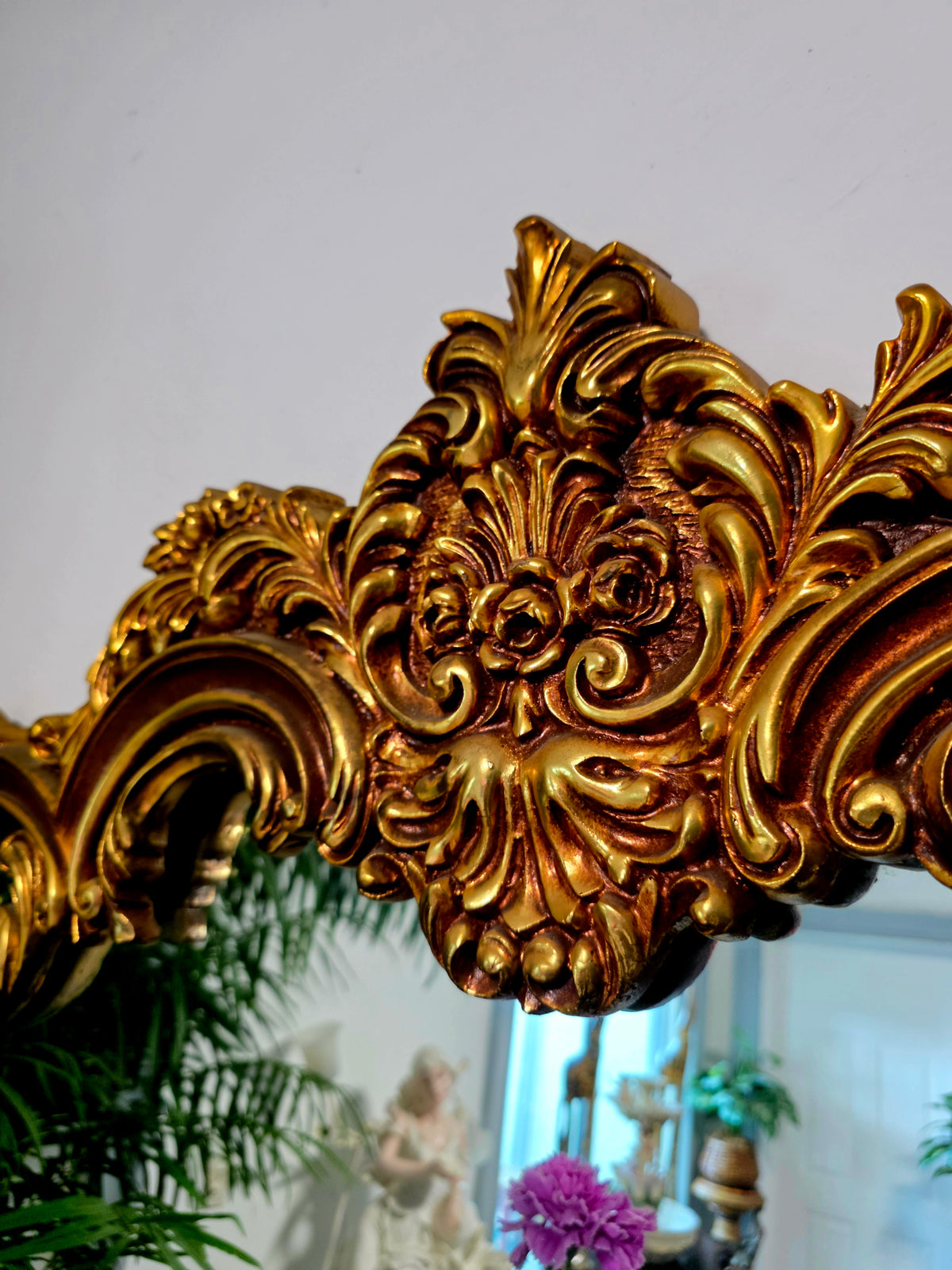 Espejo Diseño Esilo Barroco Guildan Mirror en Hoja de Oro🪞🏛️🌿