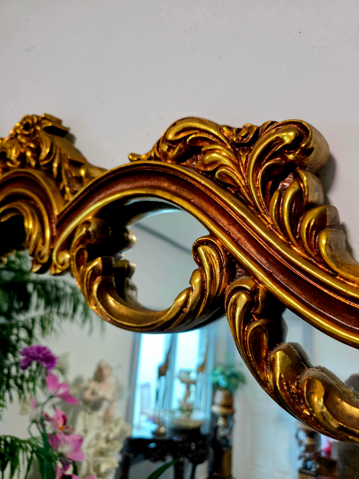 Espejo Diseño Esilo Barroco Guildan Mirror en Hoja de Oro🪞🏛️🌿