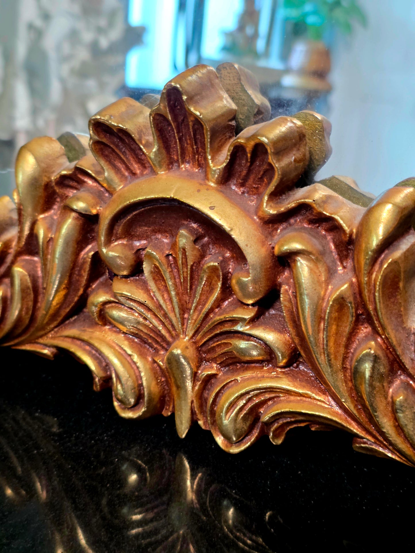 Espejo Diseño Esilo Barroco Guildan Mirror en Hoja de Oro🪞🏛️🌿