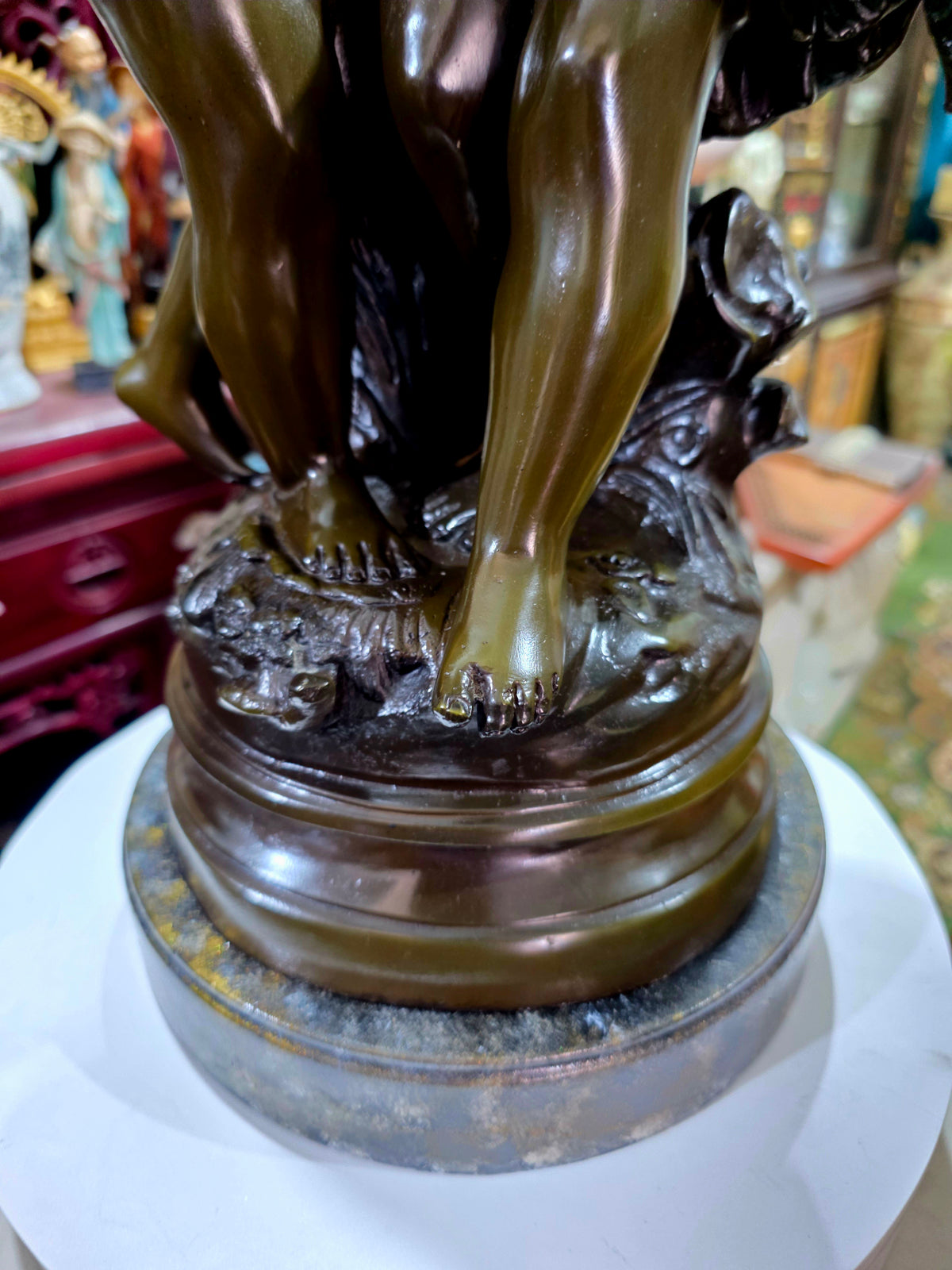 Escultura de Bronce, El Secreto, Firmada por Auguste Moreau 🕊️🌿