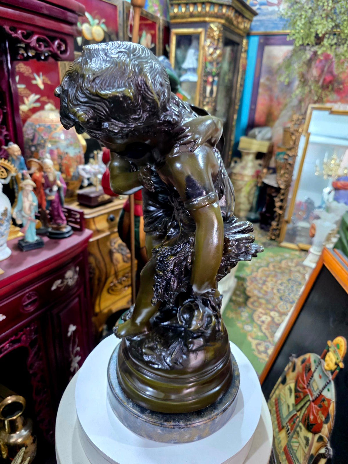 Escultura de Bronce, El Secreto, Firmada por Auguste Moreau 🕊️🌿