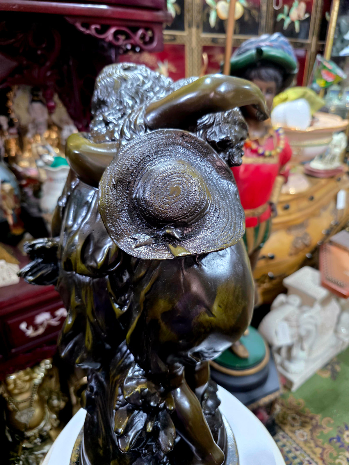 Escultura de Bronce, El Secreto, Firmada por Auguste Moreau 🕊️🌿