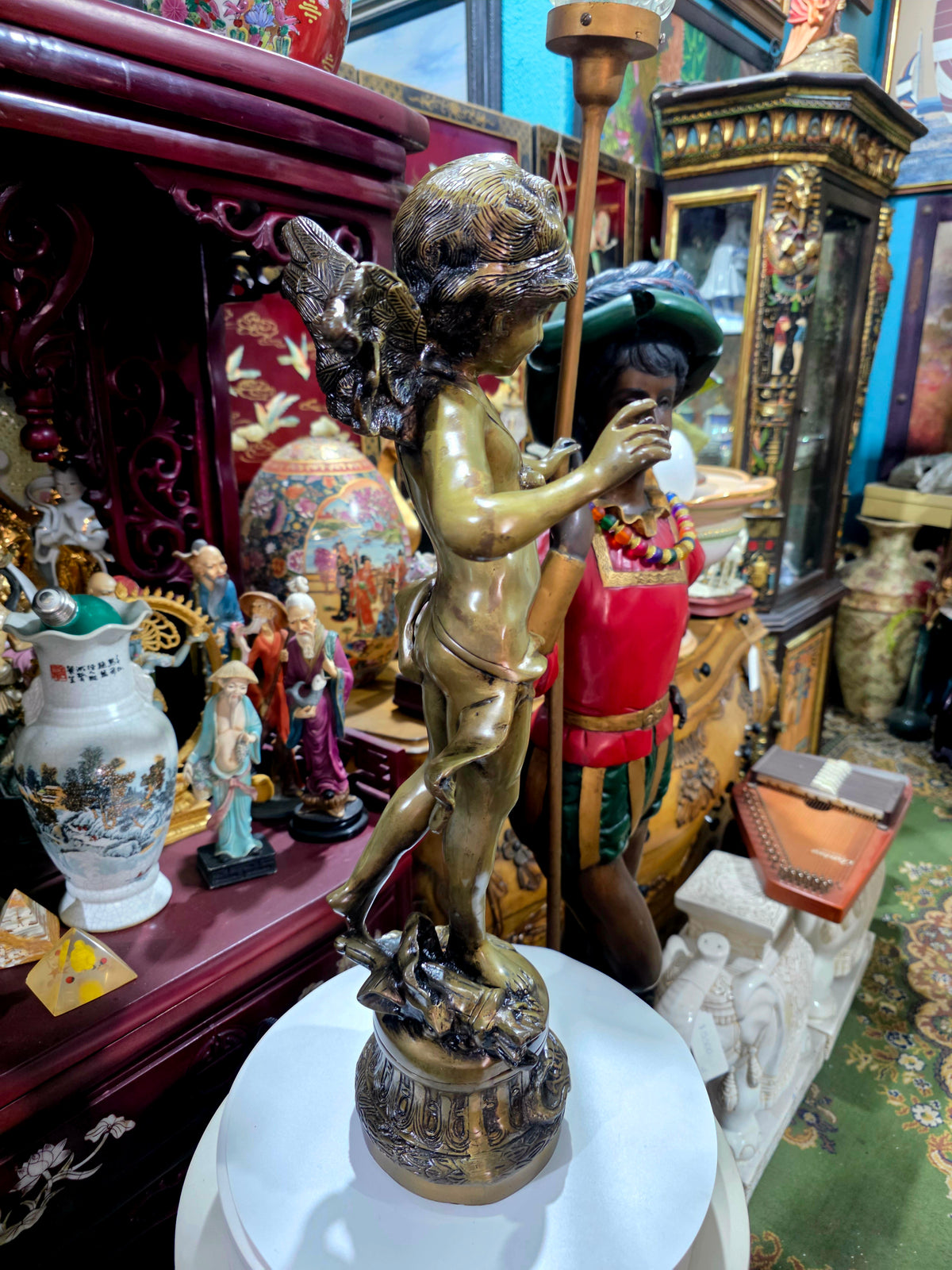 Escultura de Cupido en Bronce "ALERTE" | Estilo Neoclasico Europeo🕊️🌿