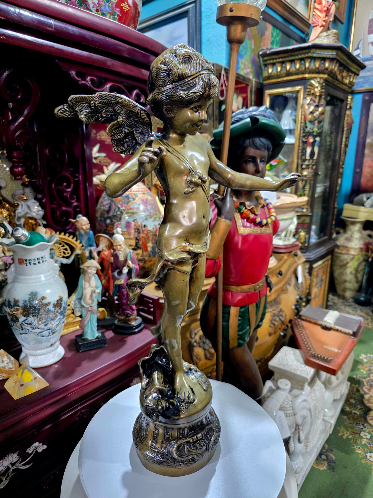 Escultura de Cupido en Bronce "ALERTE" | Estilo Neoclasico Europeo🕊️🌿