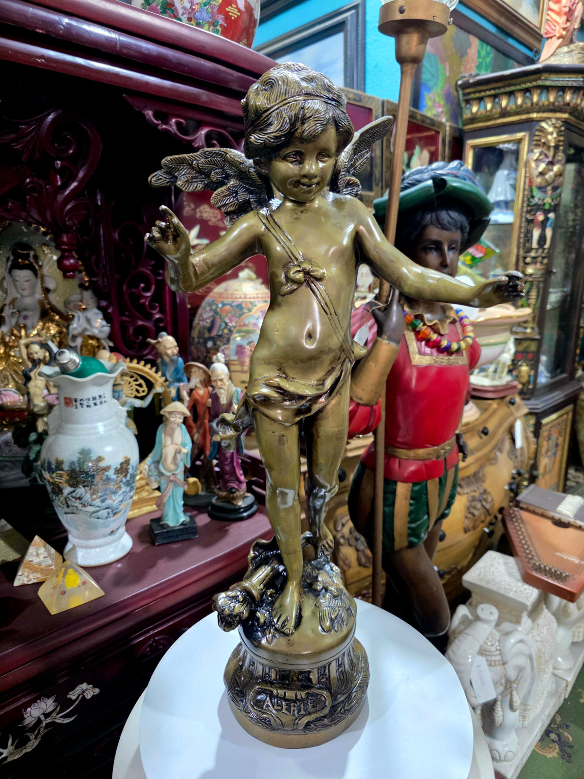 Escultura de Cupido en Bronce "ALERTE" | Estilo Neoclasico Europeo🕊️🌿