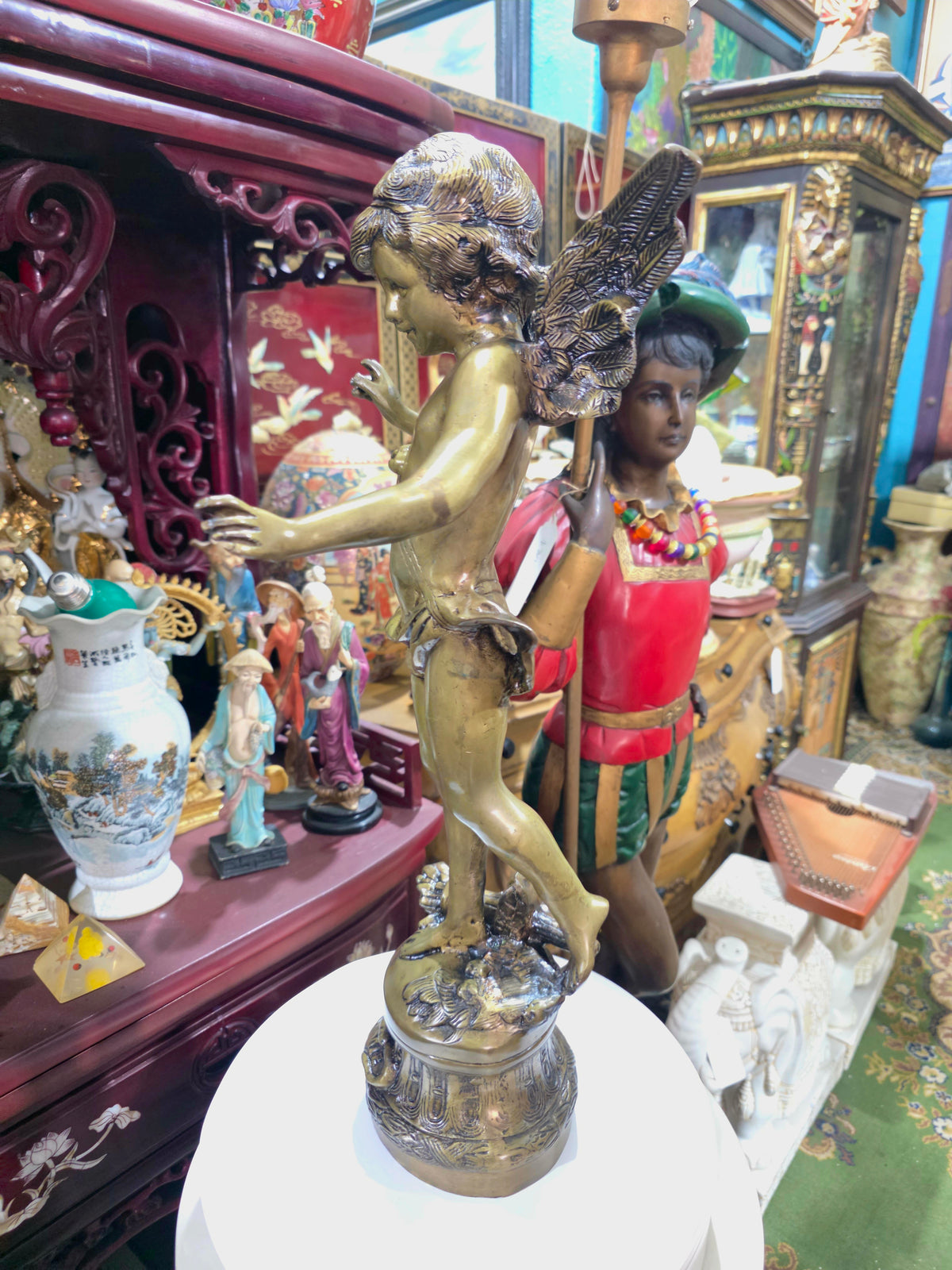 Escultura de Cupido en Bronce "ALERTE" | Estilo Neoclasico Europeo🕊️🌿