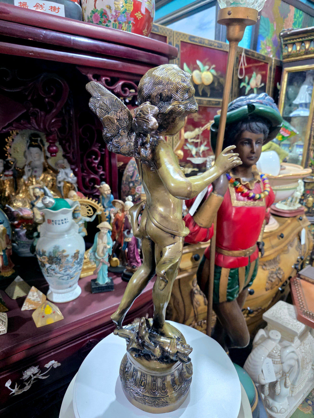 Escultura de Cupido en Bronce "ALERTE" | Estilo Neoclasico Europeo🕊️🌿