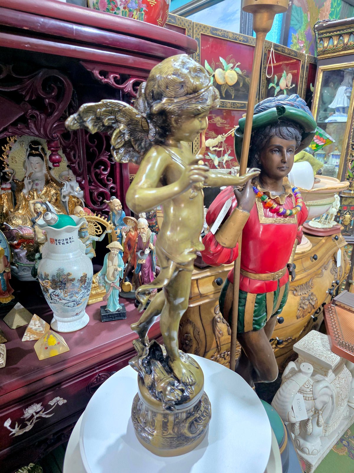 Escultura de Cupido en Bronce "ALERTE" | Estilo Neoclasico Europeo🕊️🌿