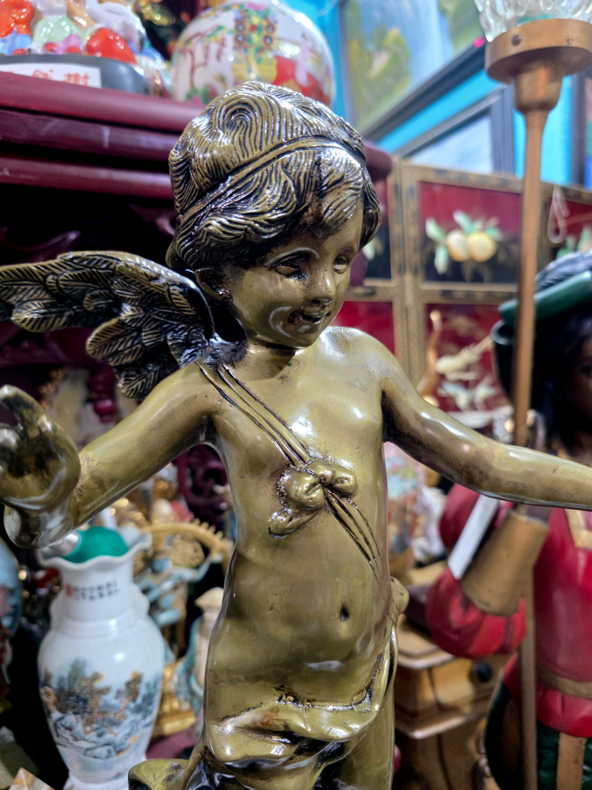 Escultura de Cupido en Bronce "ALERTE" | Estilo Neoclasico Europeo🕊️🌿
