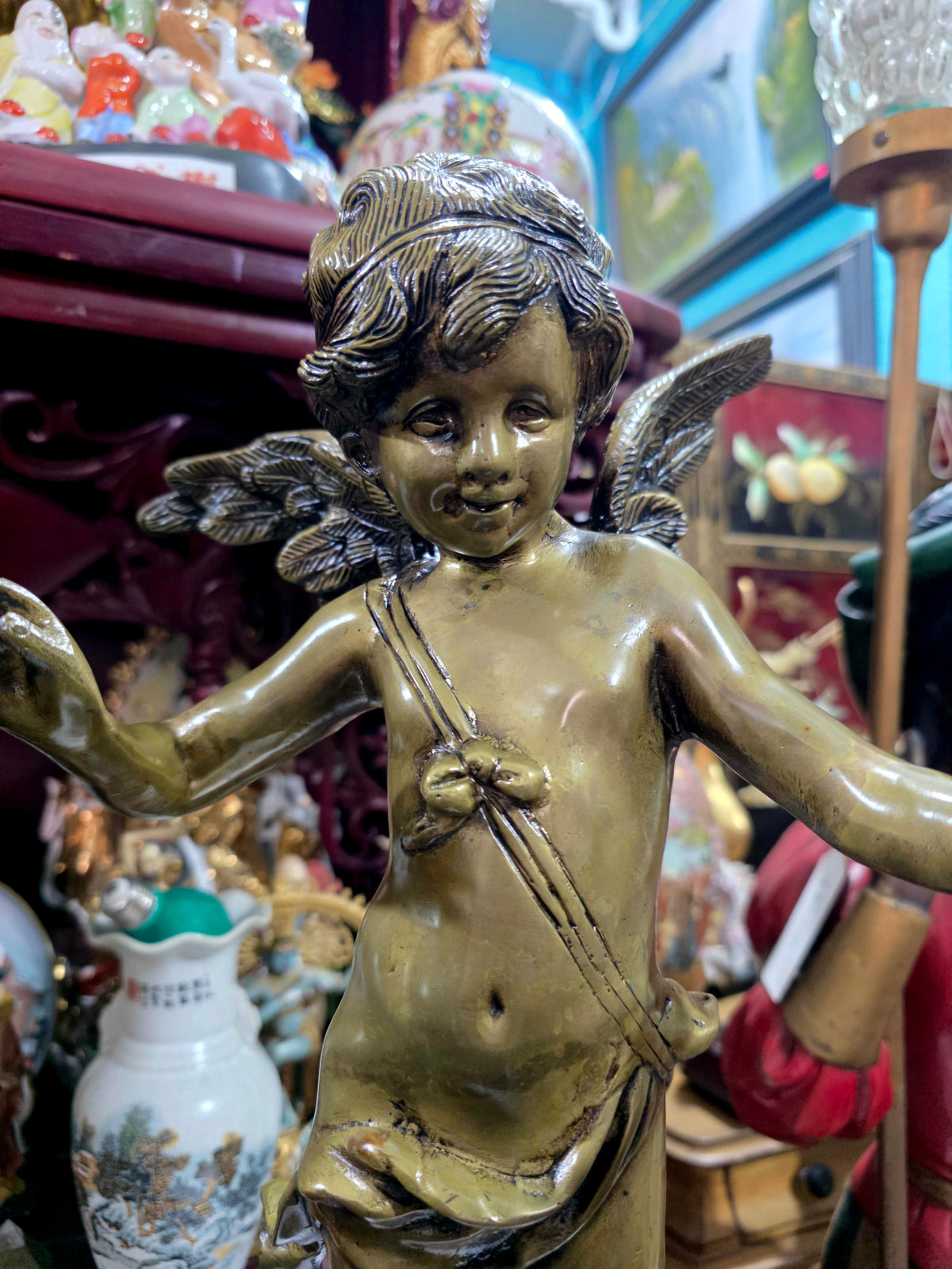 Escultura de Cupido en Bronce "ALERTE" | Estilo Neoclasico Europeo🕊️🌿