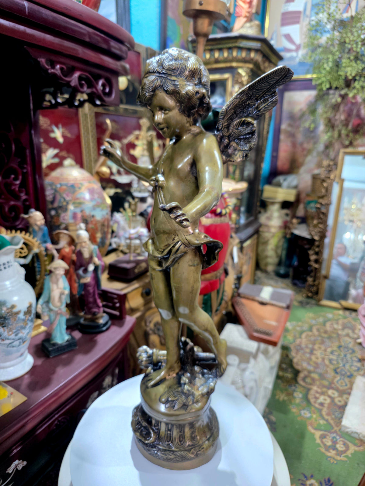Escultura de Cupido en Bronce "ALERTE" | Estilo Neoclasico Europeo🕊️🌿
