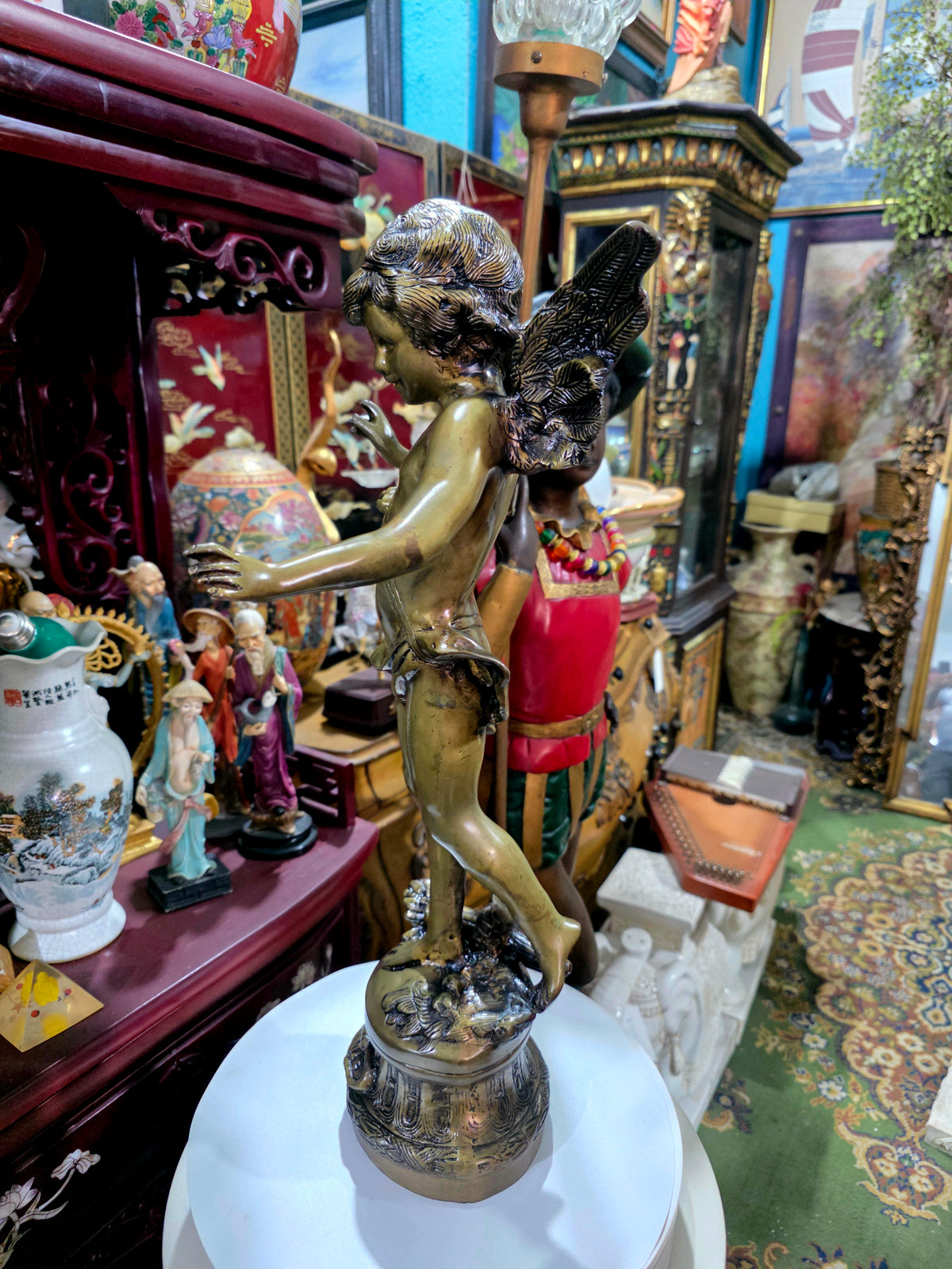 Escultura de Cupido en Bronce "ALERTE" | Estilo Neoclasico Europeo🕊️🌿