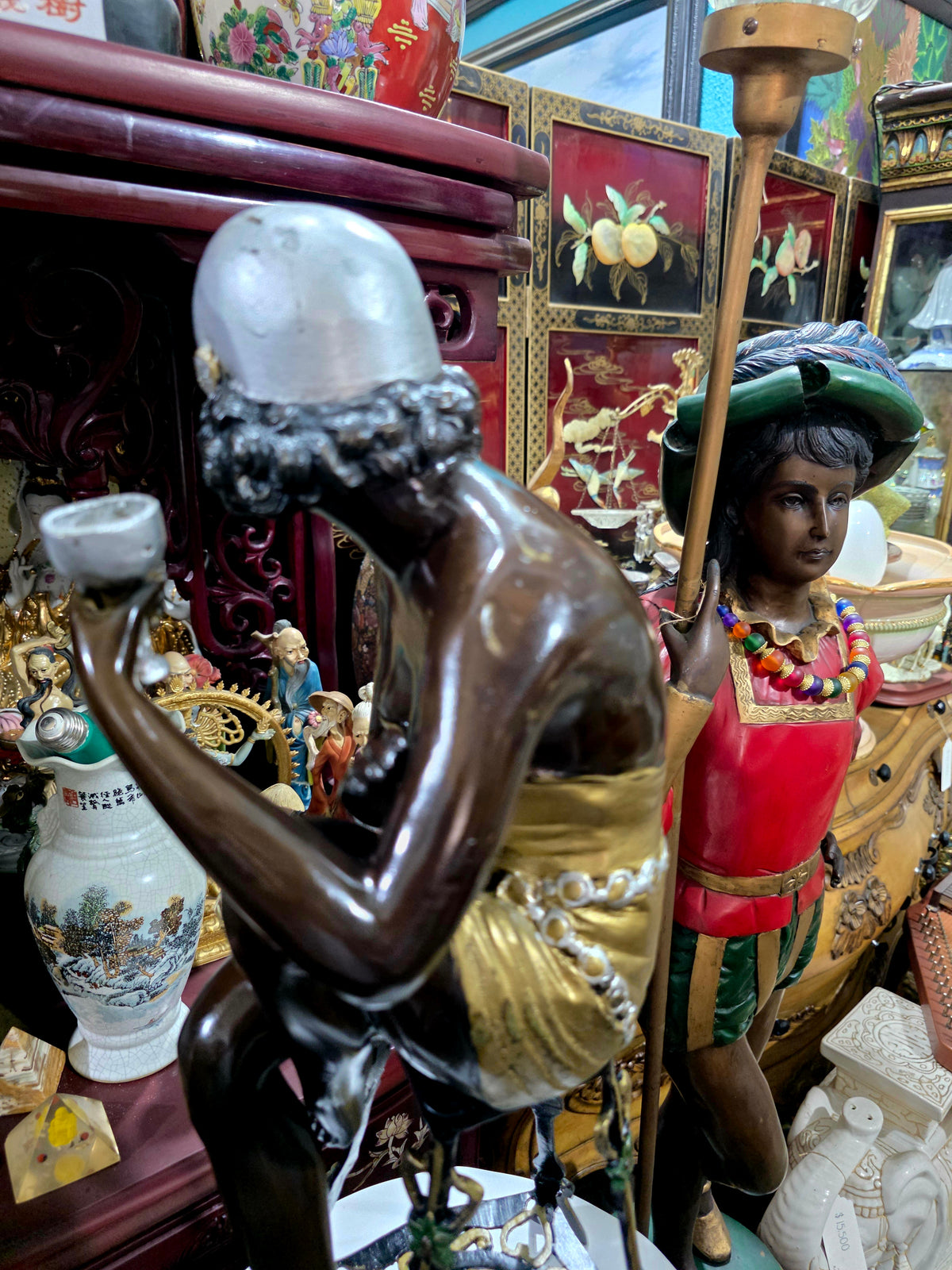 Par de Esculturas Art Deco en Bronce 🕊️🌿