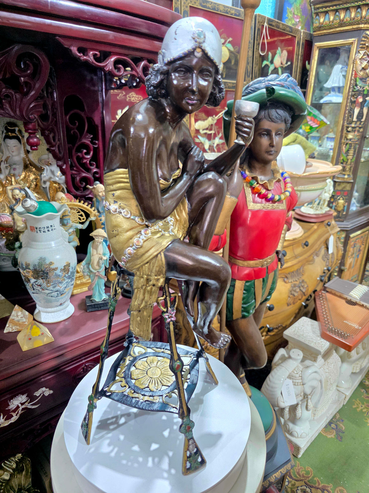 Par de Esculturas Art Deco en Bronce 🕊️🌿