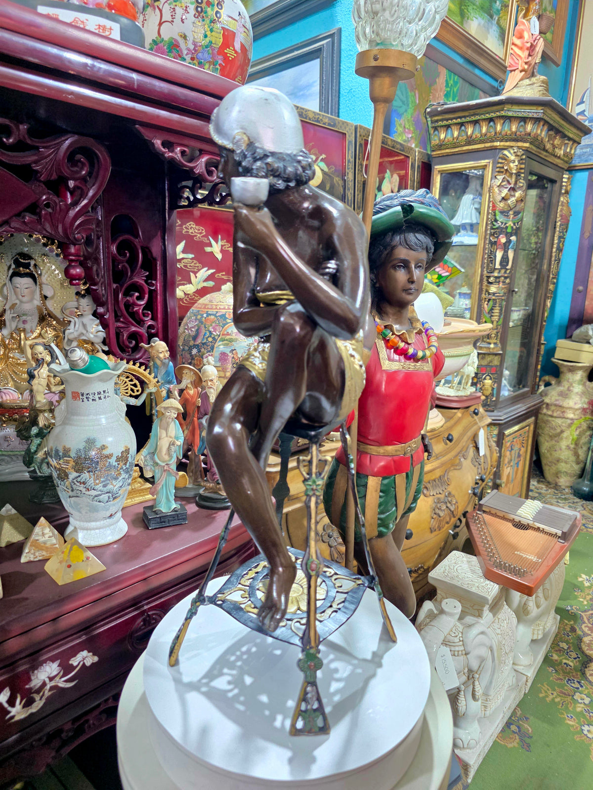 Par de Esculturas Art Deco en Bronce 🕊️🌿