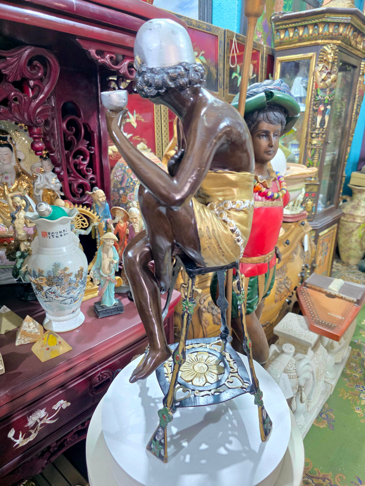 Par de Esculturas Art Deco en Bronce 🕊️🌿