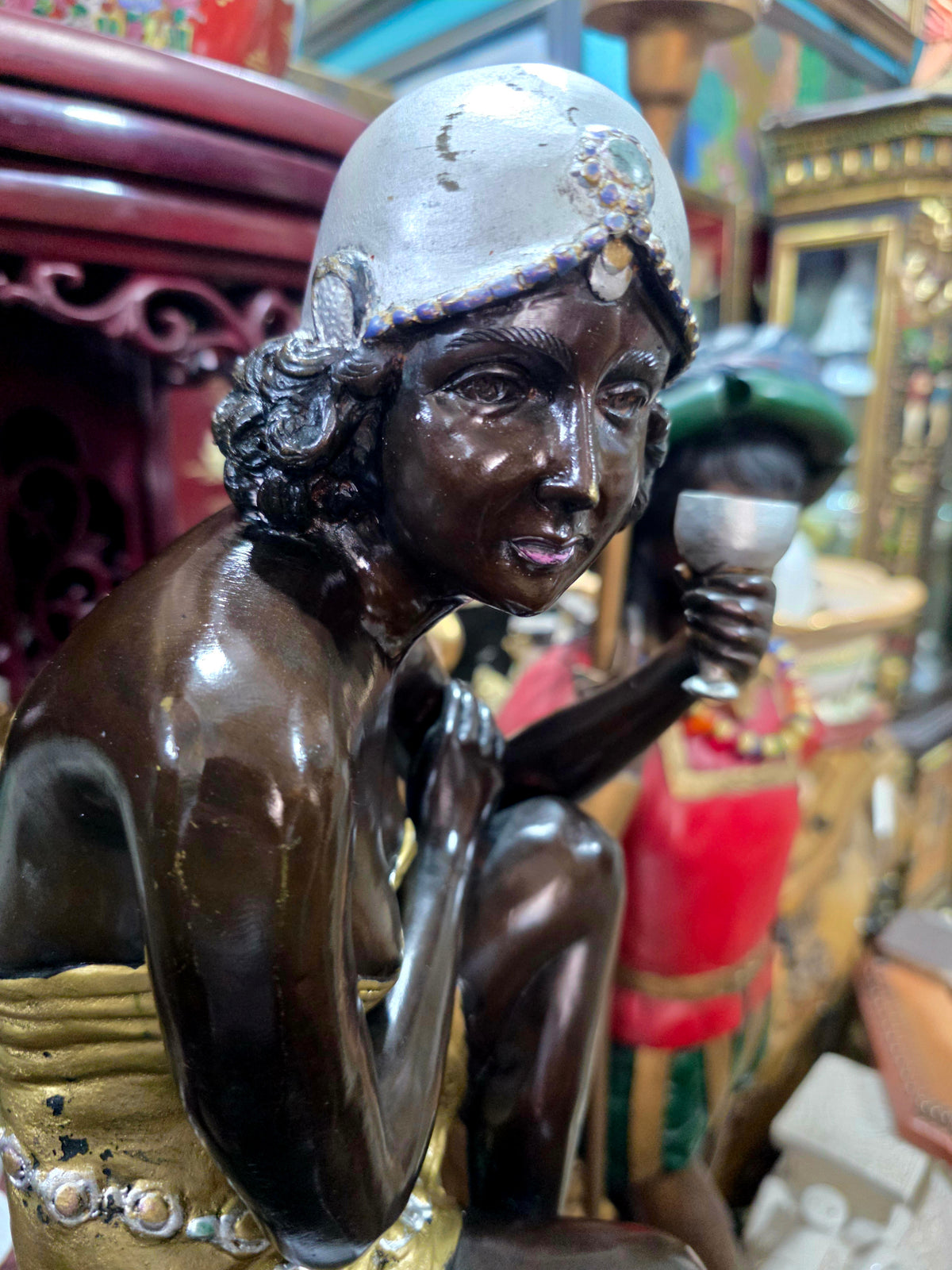 Par de Esculturas Art Deco en Bronce 🕊️🌿