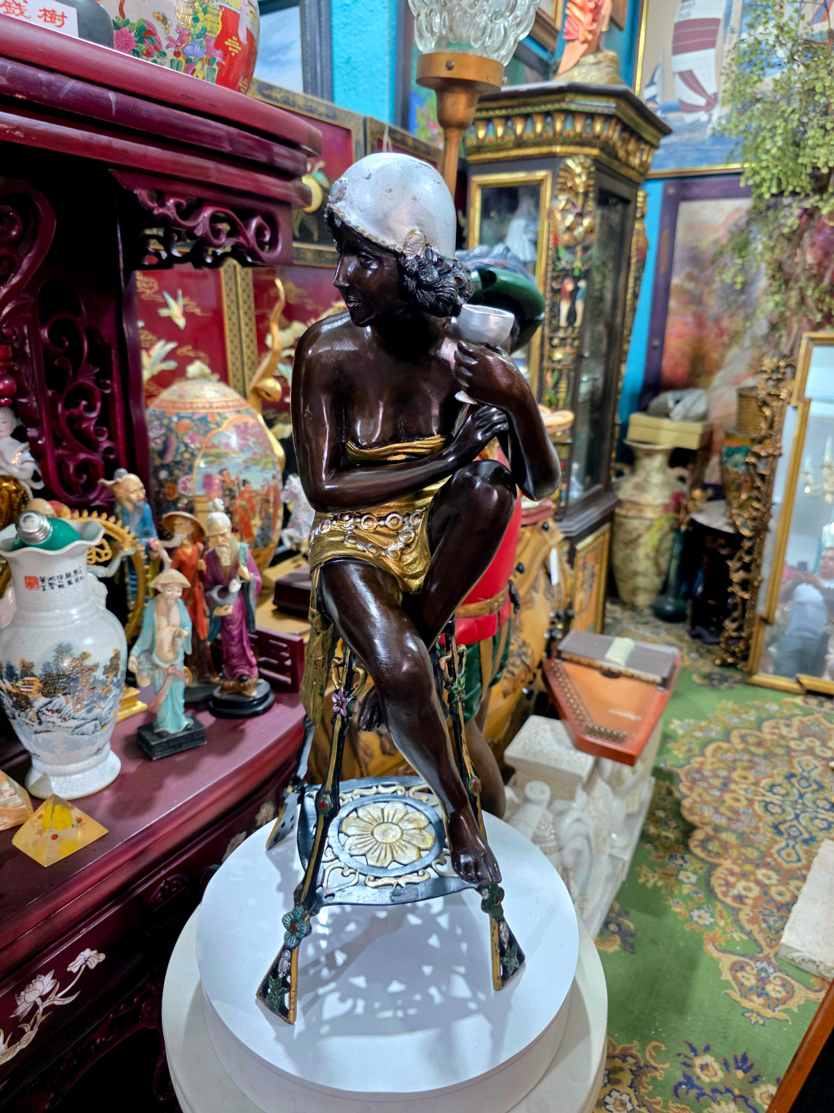 Par de Esculturas Art Deco en Bronce 🕊️🌿