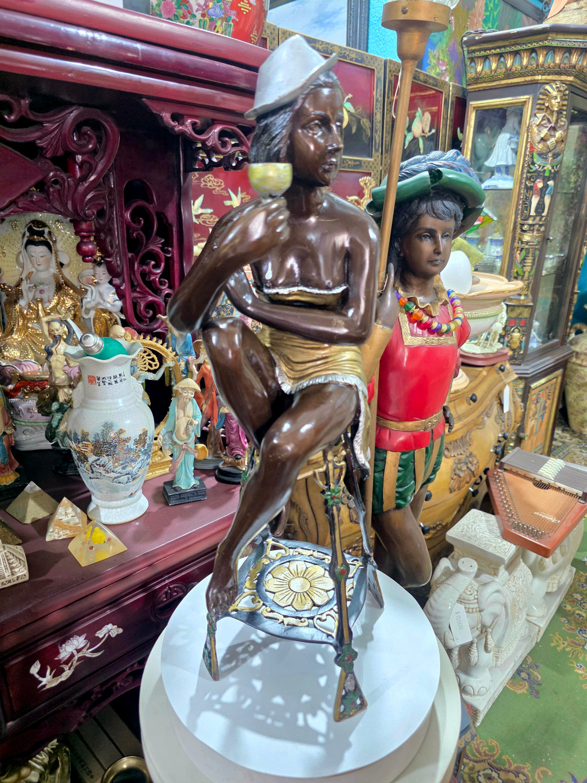 Par de Esculturas Art Deco en Bronce 🕊️🌿