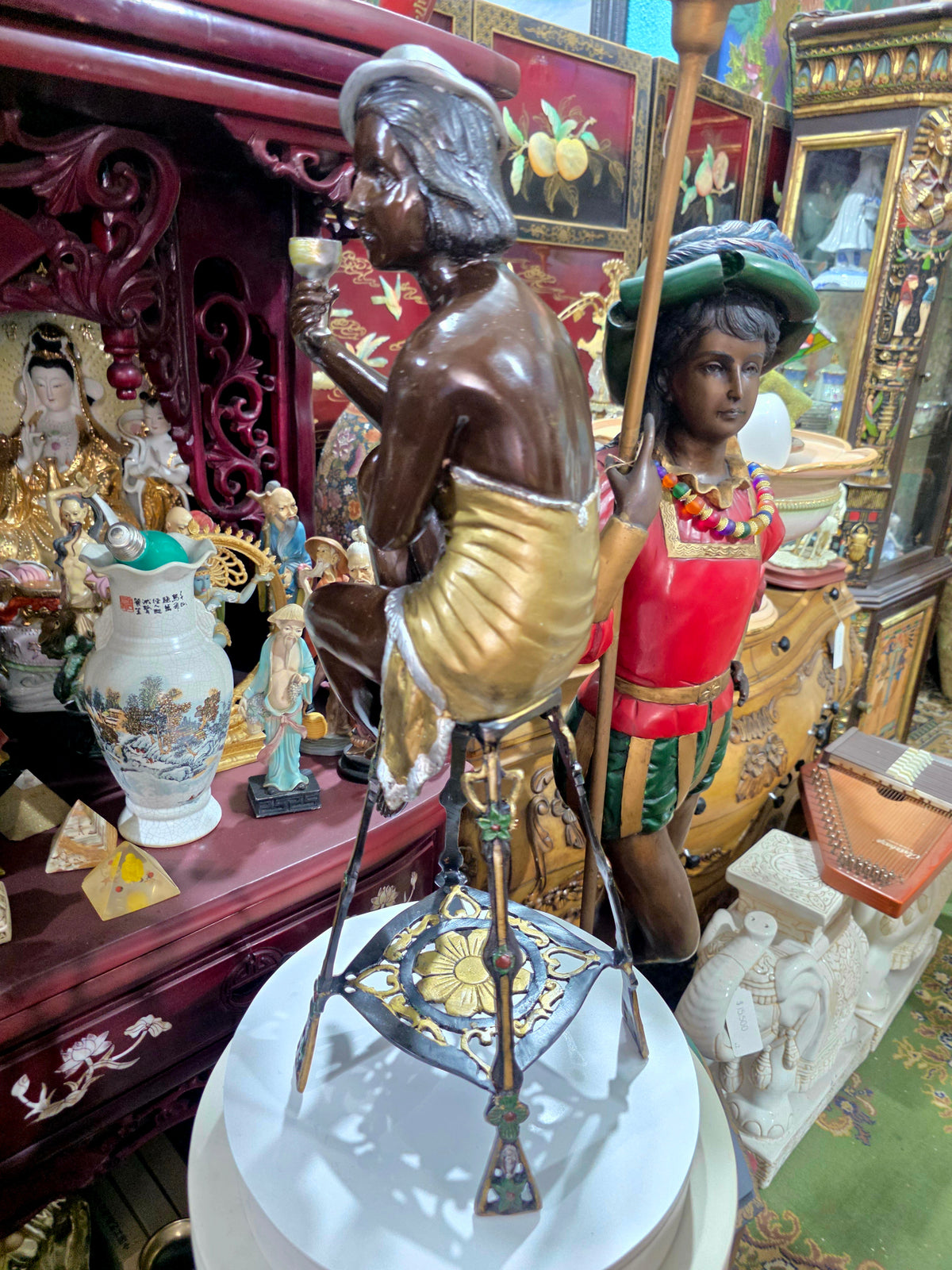 Par de Esculturas Art Deco en Bronce 🕊️🌿