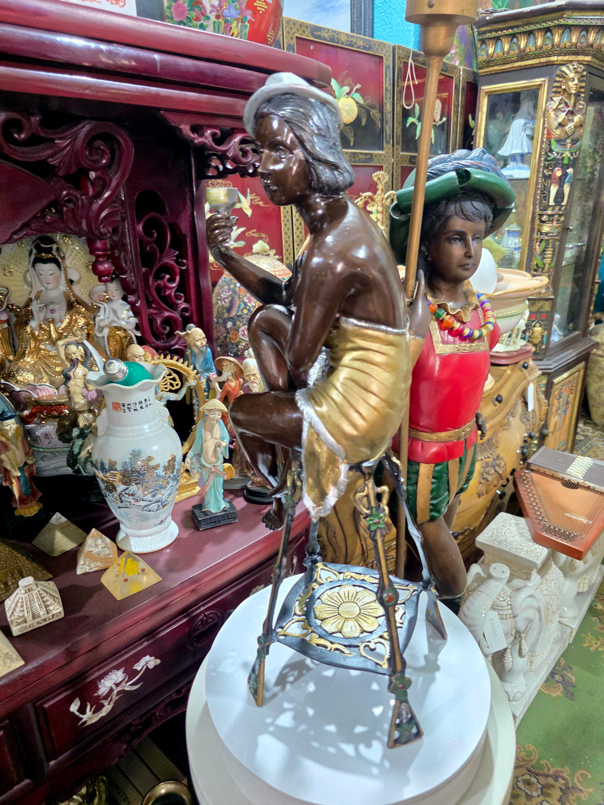 Par de Esculturas Art Deco en Bronce 🕊️🌿