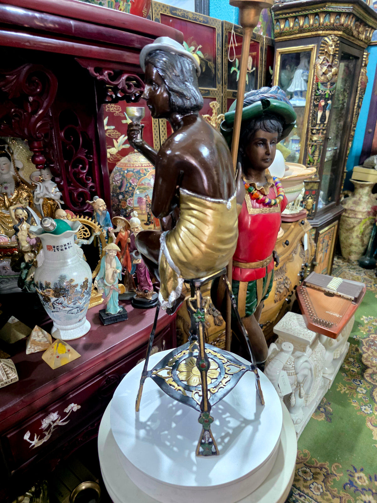 Par de Esculturas Art Deco en Bronce 🕊️🌿