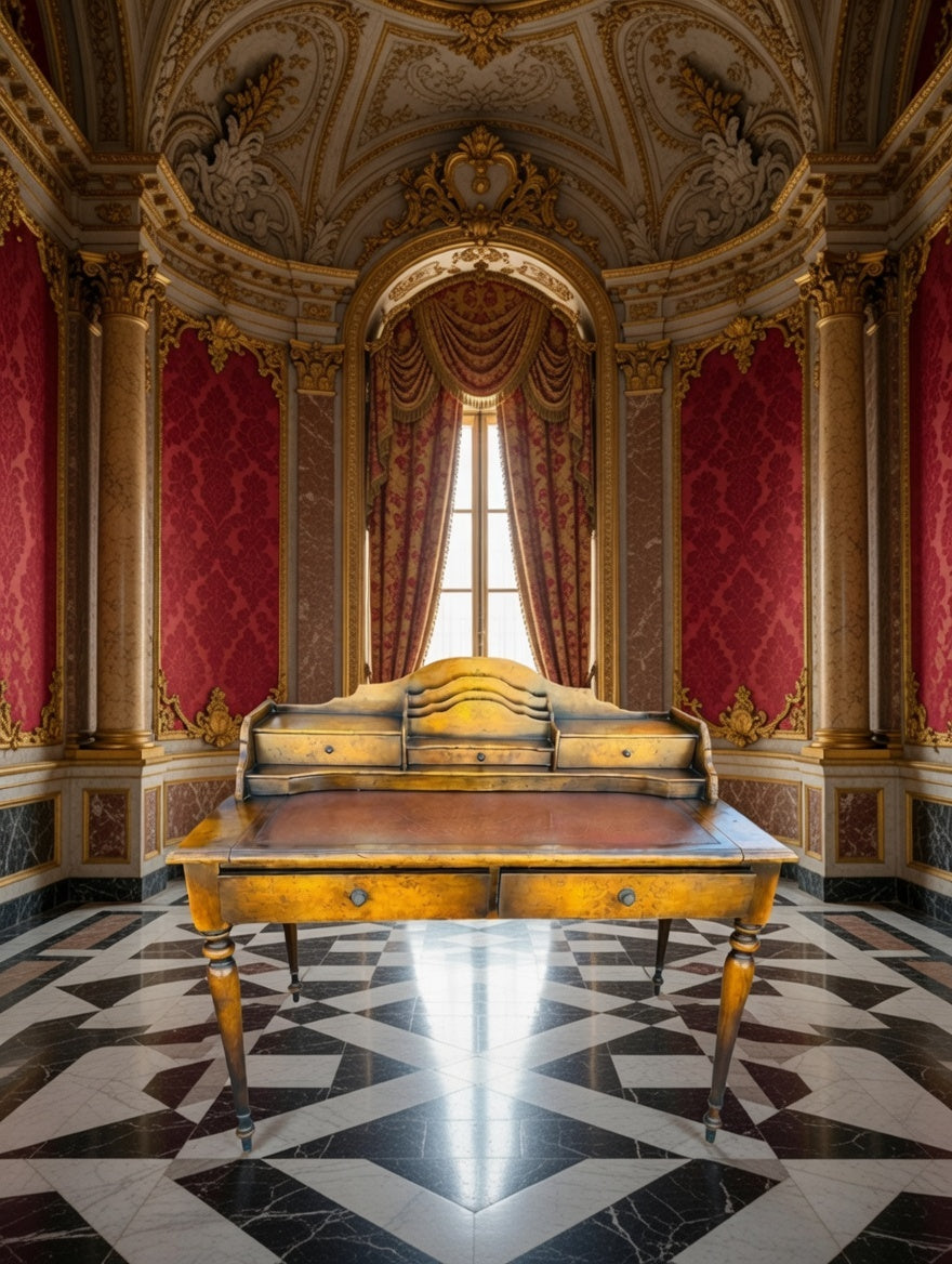 🪶 Secreter Antiguo en Madera de Acacia – Elegancia Clásica y Funcionalidad Atemporal 🪶