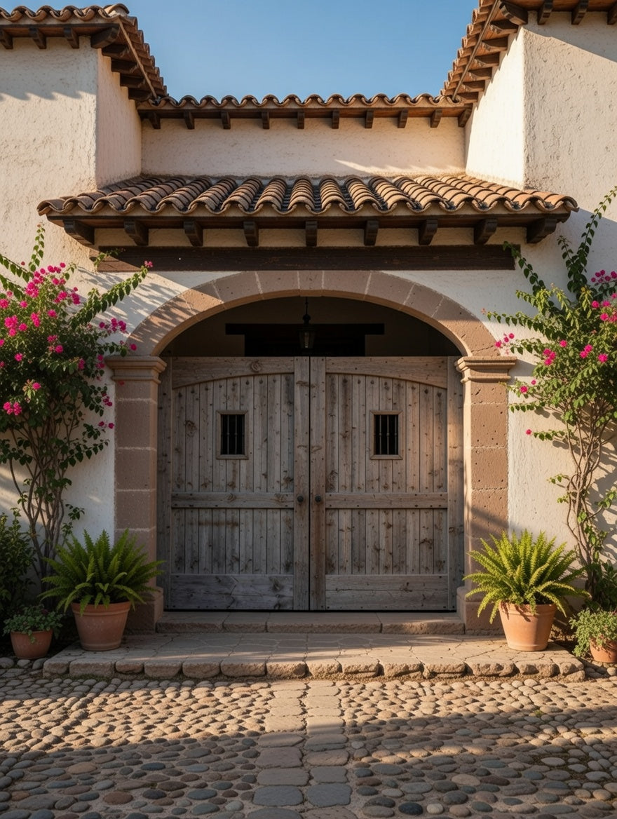 Rustic Aged Cedar Door – A Threshold of Strength and Tradition