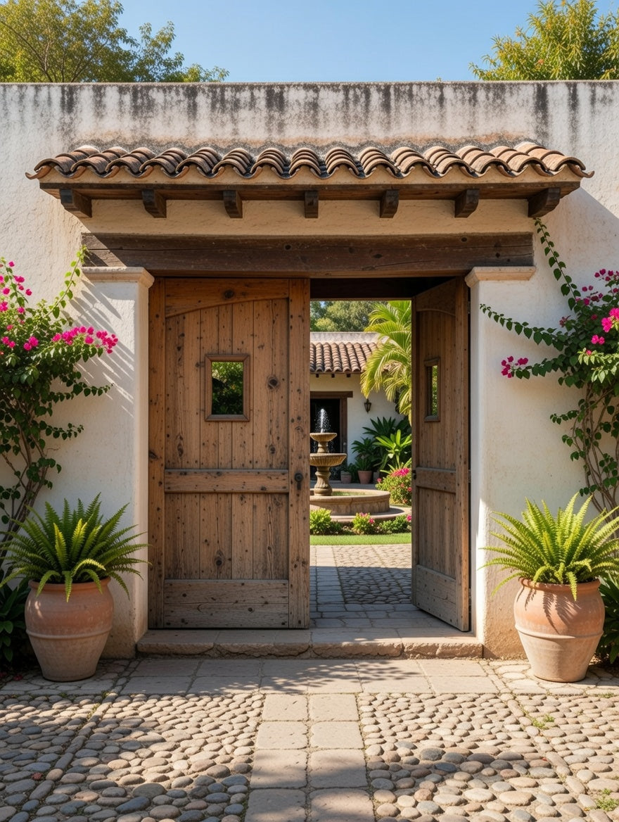 Rustic Aged Cedar Door – A Threshold of Strength and Tradition