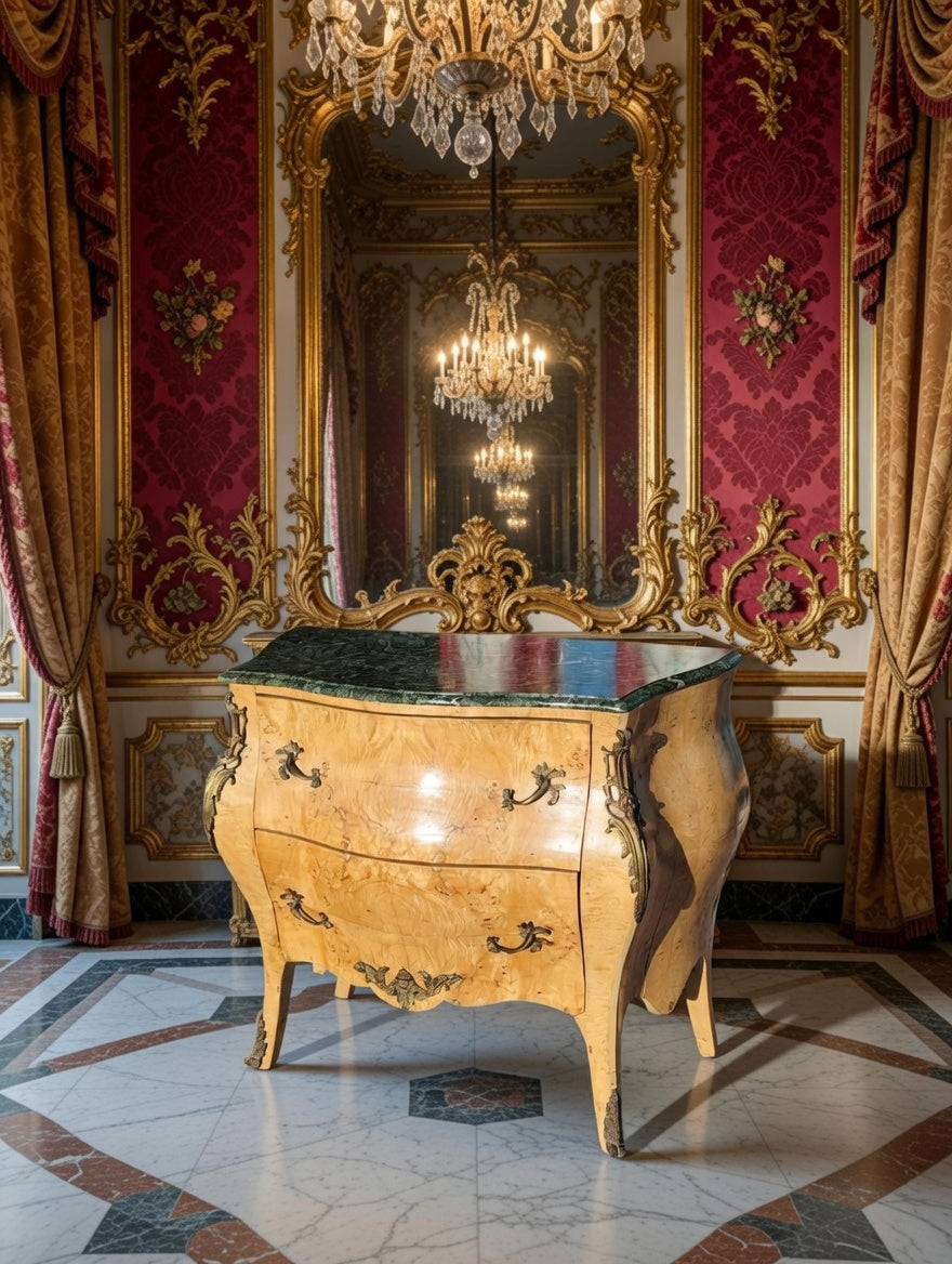 ✨ Bombe frances con cubierta de mármol y herrajes en bronce dorado 🇫🇷