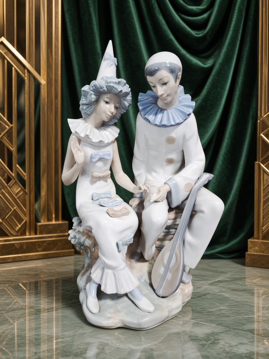 Pareja de Pierrot y Pierrette con Mandolina NAO by Lladro✨️🎭